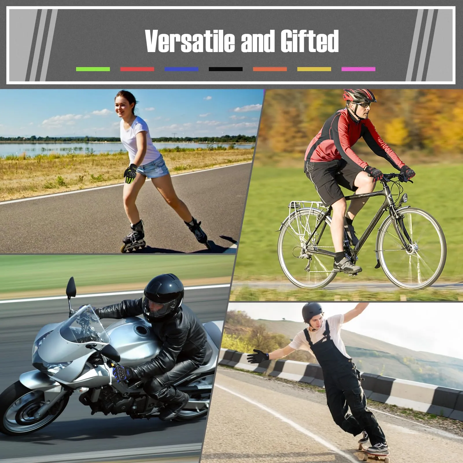 COFIT Guanti da Moto Touchscreen, Nero, XXL - immagine 6