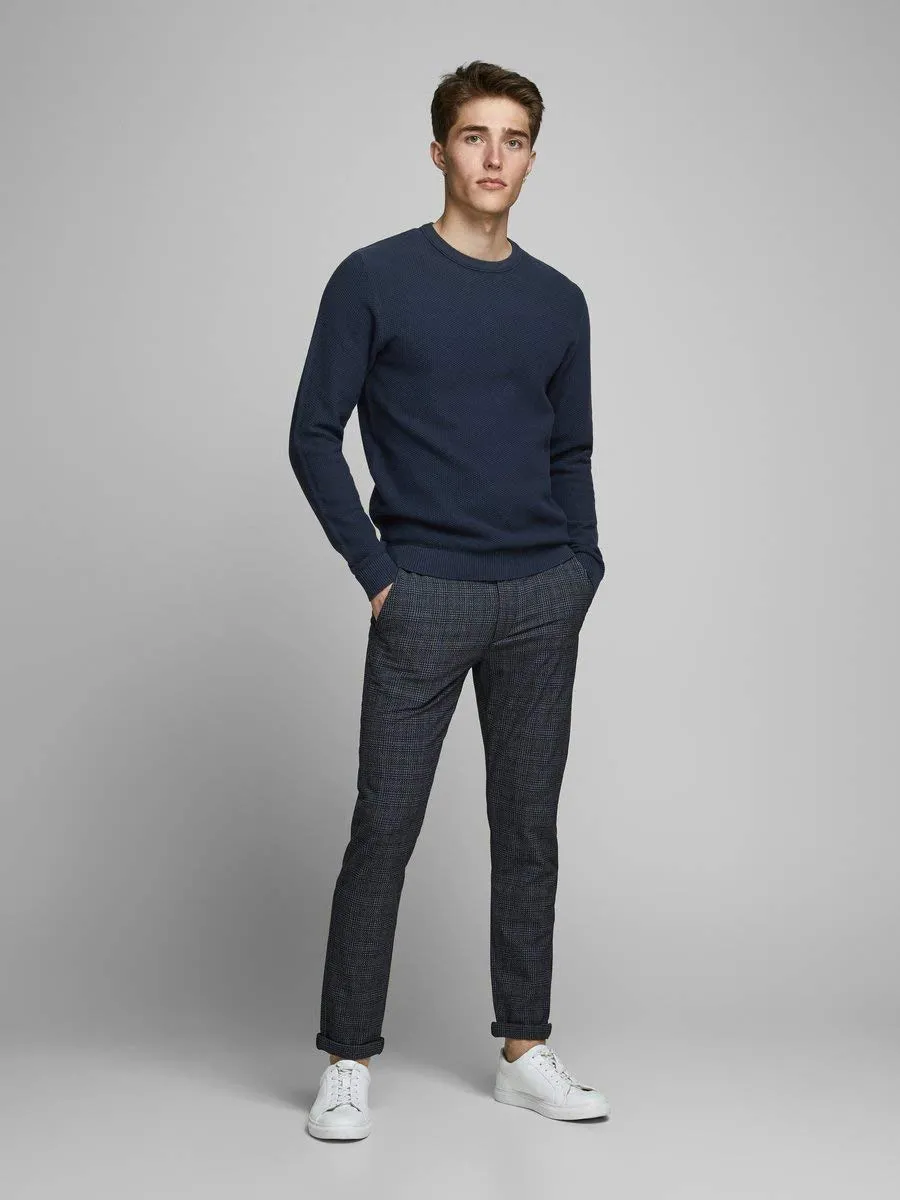 Jack & Jones Jjeaaron Knit Crew Neck Sweater, Blazer Blu Marine, S - immagine 4
