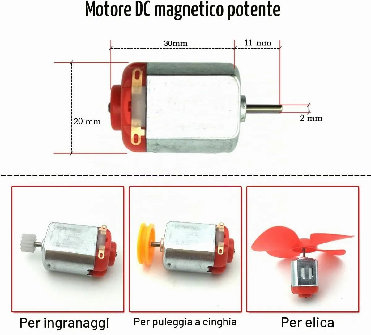 RUNCCI-YUN 8 Set DC Motore Modello 130 Mini Motori 3V 20000RPM con Interruttori a Bilanciere Eliche e Connettore Batteria 9V per DIY Modelli Auto Barche - immagine 2