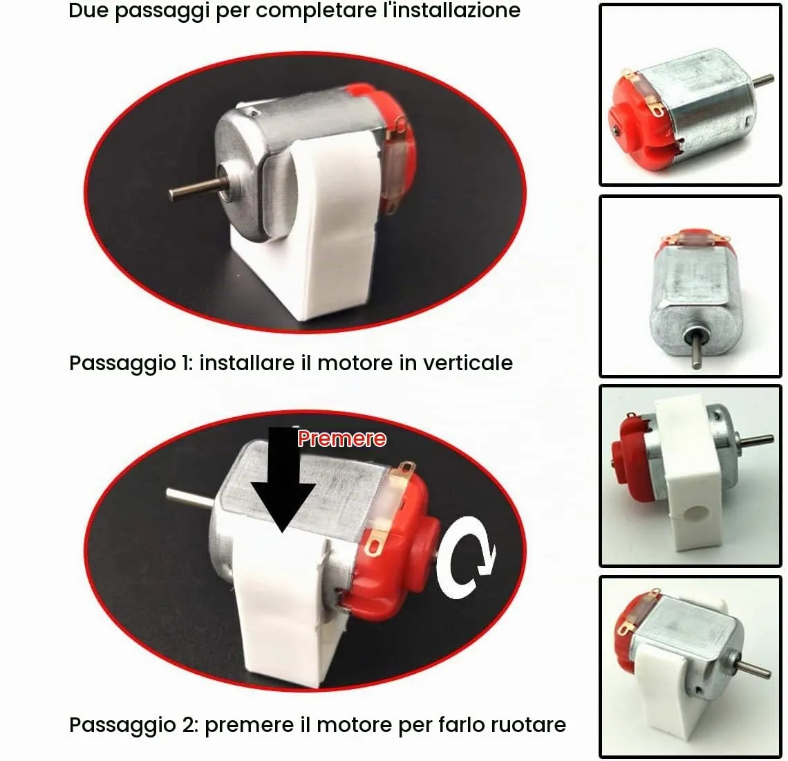 RUNCCI-YUN 8 Set DC Motore Modello 130 Mini Motori 3V 20000RPM con Interruttori a Bilanciere Eliche e Connettore Batteria 9V per DIY Modelli Auto Barche - immagine 3