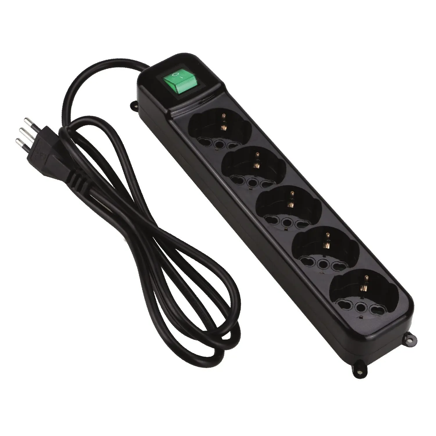 Tecnoware Multipresa 5 Posti Schuko/Ita 10A Nero FMP5IIG - immagine 1