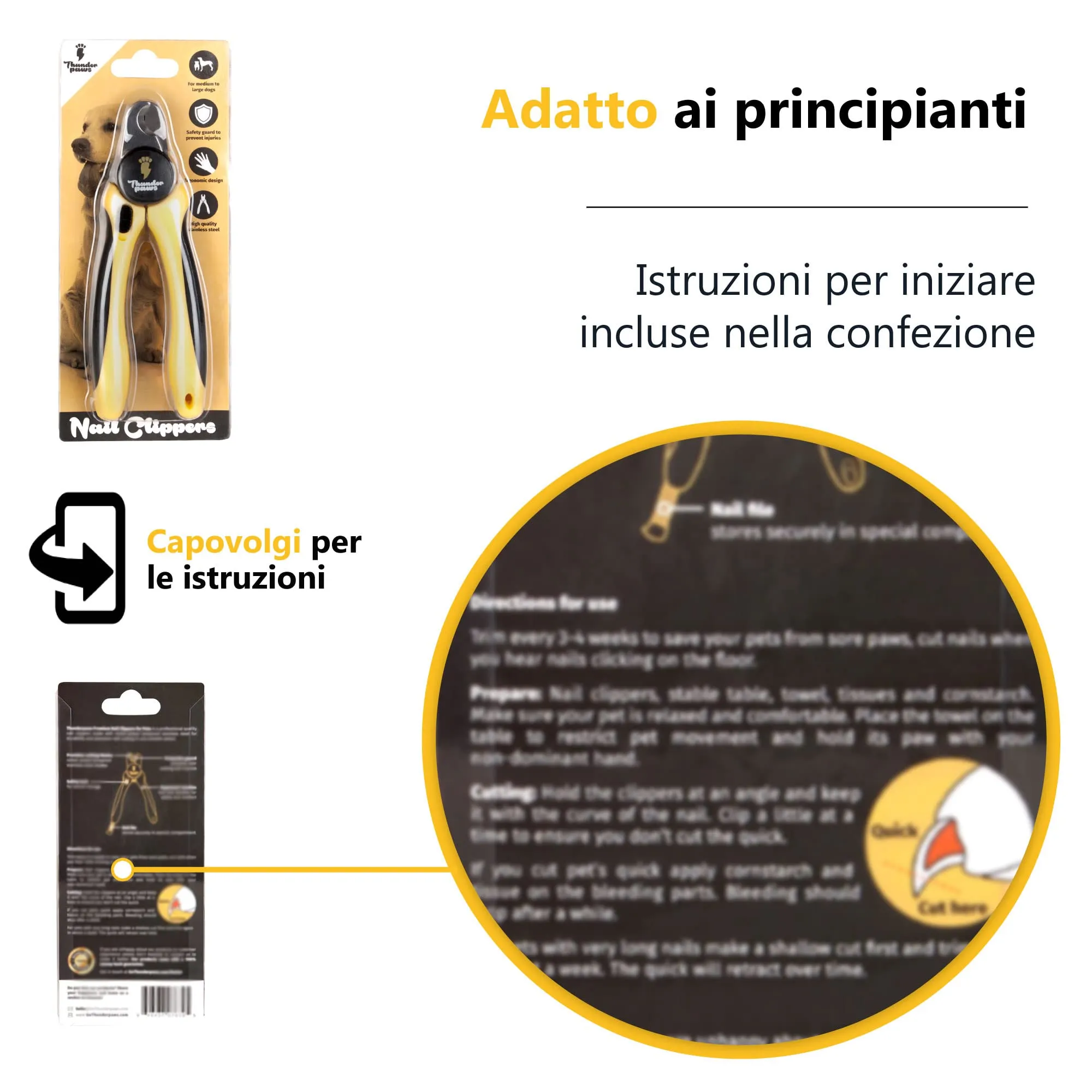 Thunderpaws Tagliaunghie per Cani con Blocco di Protezione, Serratura di Sicurezza e Lima per Unghie - immagine 4