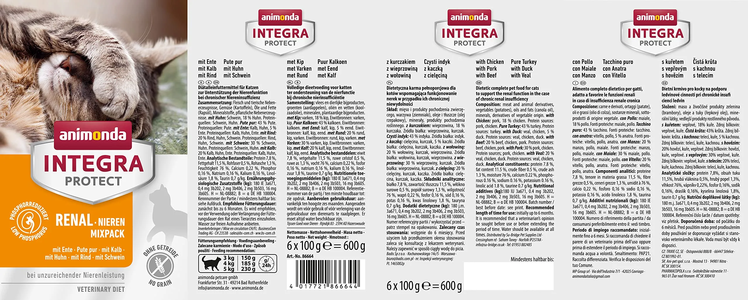 Animonda Integra Protect Adult Renal Cibo Umido per Gatti, 6 x 100 g - immagine 2