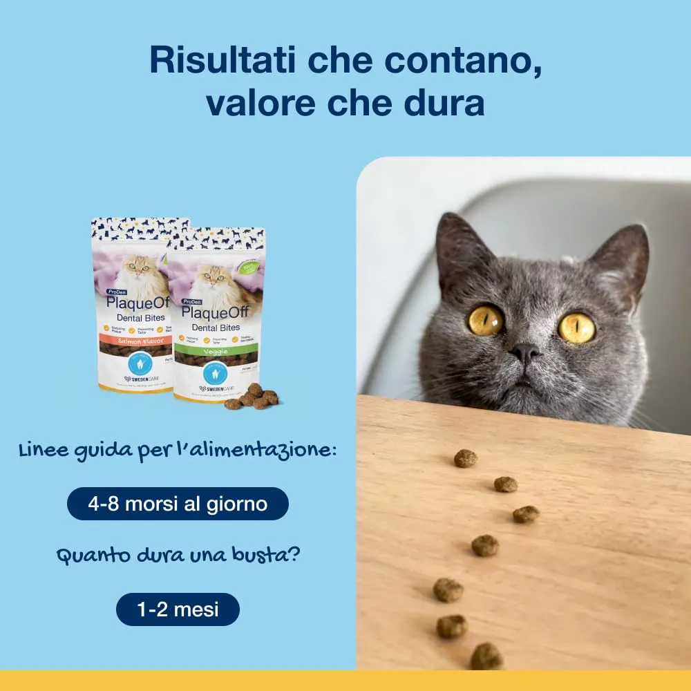 ProDen PlaqueOff Bocconcini Dentali per Gatti Gusto Salmone 60 g - immagine 8