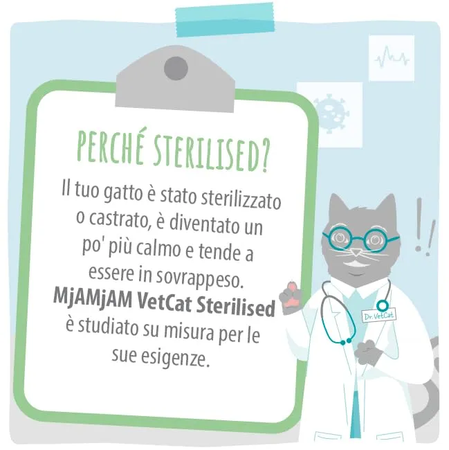 MjAMjAM VetCat Diet Sterilizzato Manzo & Anatra, Senza Cereali, 6 x 200g - immagine 5