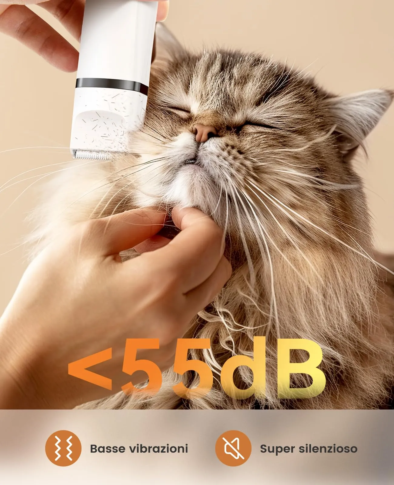oneisall Rasoio 3 in 1 per cani e gatti, Professionale per zampe, glutei e nodi (Bianco) - immagine 3