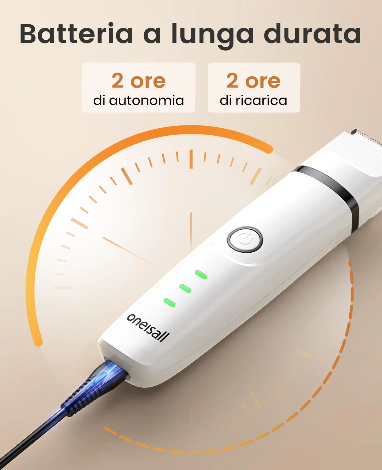 oneisall Rasoio 3 in 1 per cani e gatti, Professionale per zampe, glutei e nodi (Bianco) - immagine 6