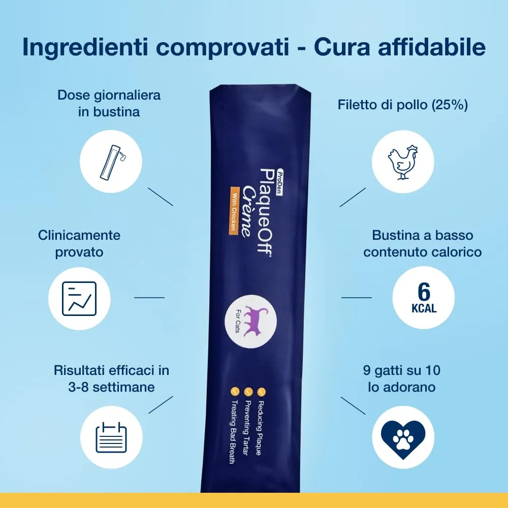 ProDen PlaqueOff Crème per Gatti Gusto Pollo, 30 Bustine - immagine 4