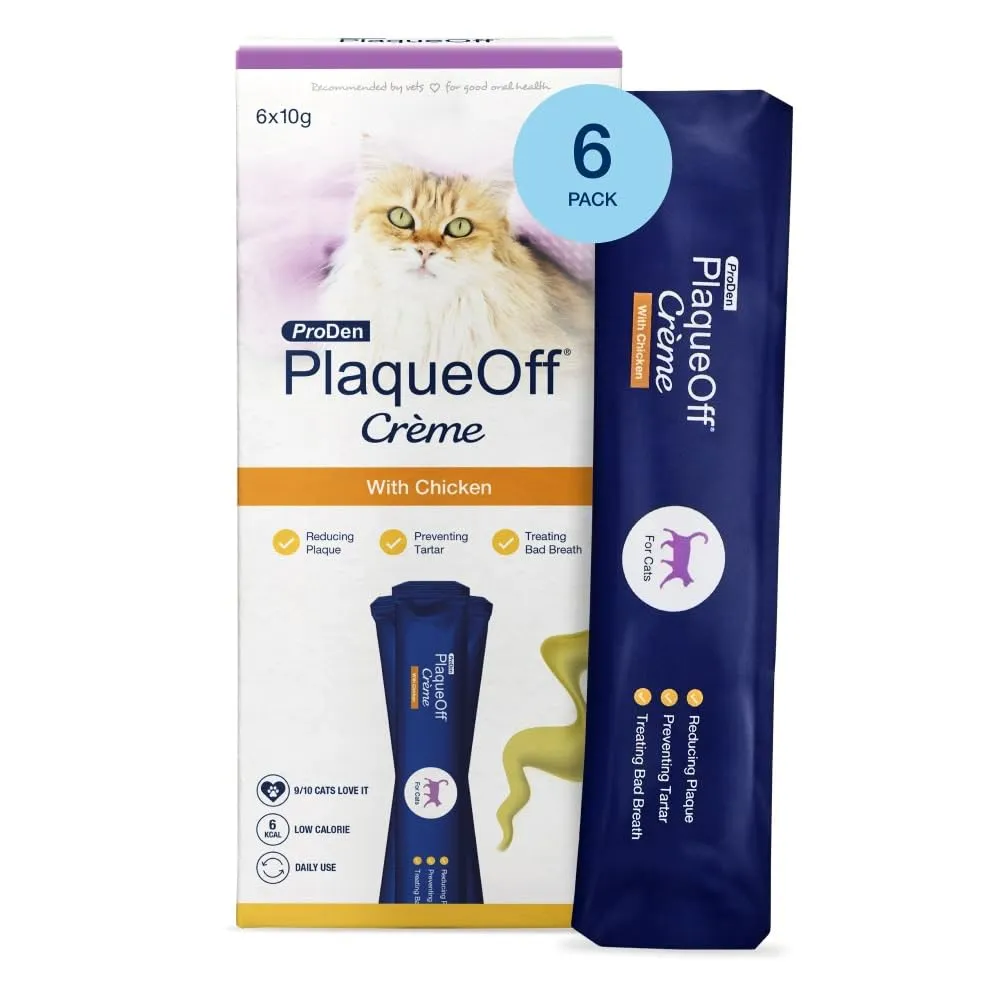 ProDen PlaqueOff Crème per Gatti Gusto Pollo, 6 Bustine - immagine 1