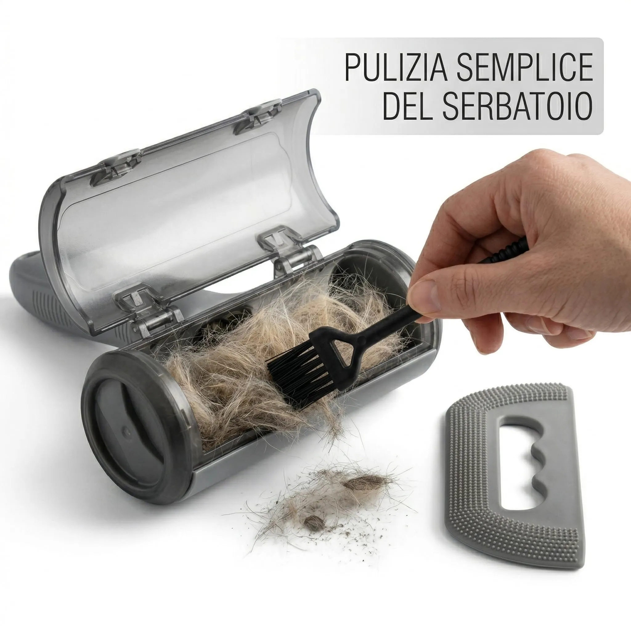 New Generation Pro Spazzola Leva Peli Animali per Cane e Gatto, Rullo Elettrostatico Bidirezionale 17cm Riutilizzabile, Kit Completo - immagine 4