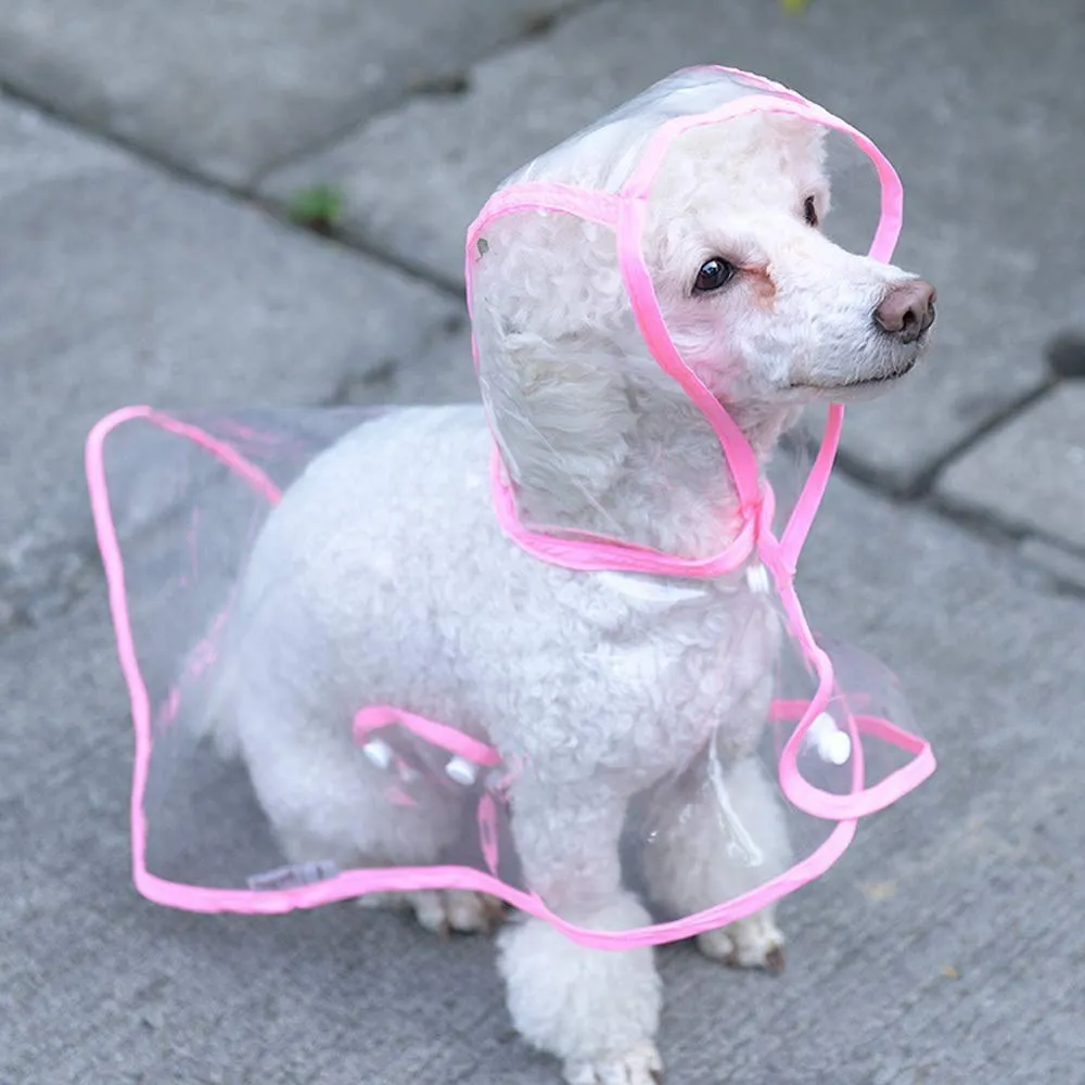KoKoBin Poncho Impermeabile Catarifrangente per Cani e Gatti in PVC Trasparente con Cappuccio, Rosso, M - immagine 4