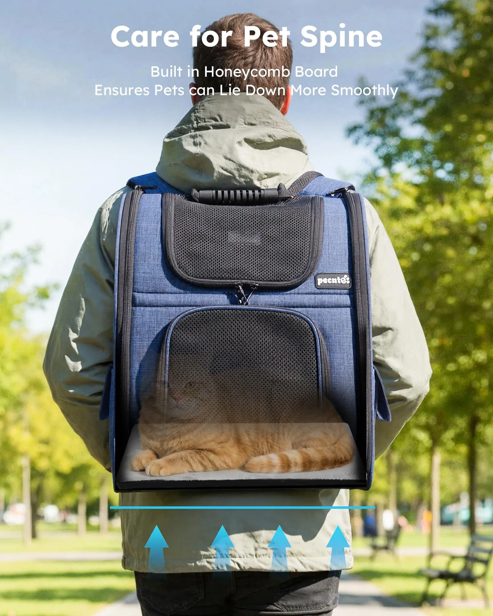 Pecute Zaino per Cani e Gatti Estensibile, Trasportino Portatile PSM-05M - immagine 8