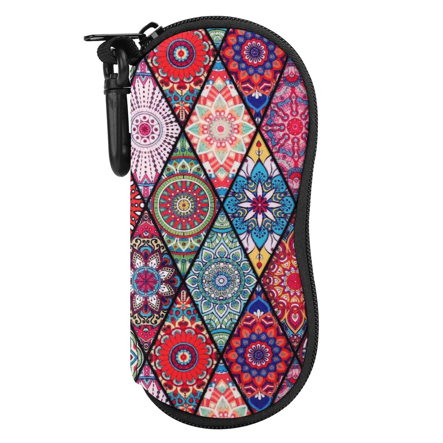 MoKo Custodia morbida in neoprene per occhiali da sole con chiusura a cerniera e clip per cintura, Datura - immagine 1