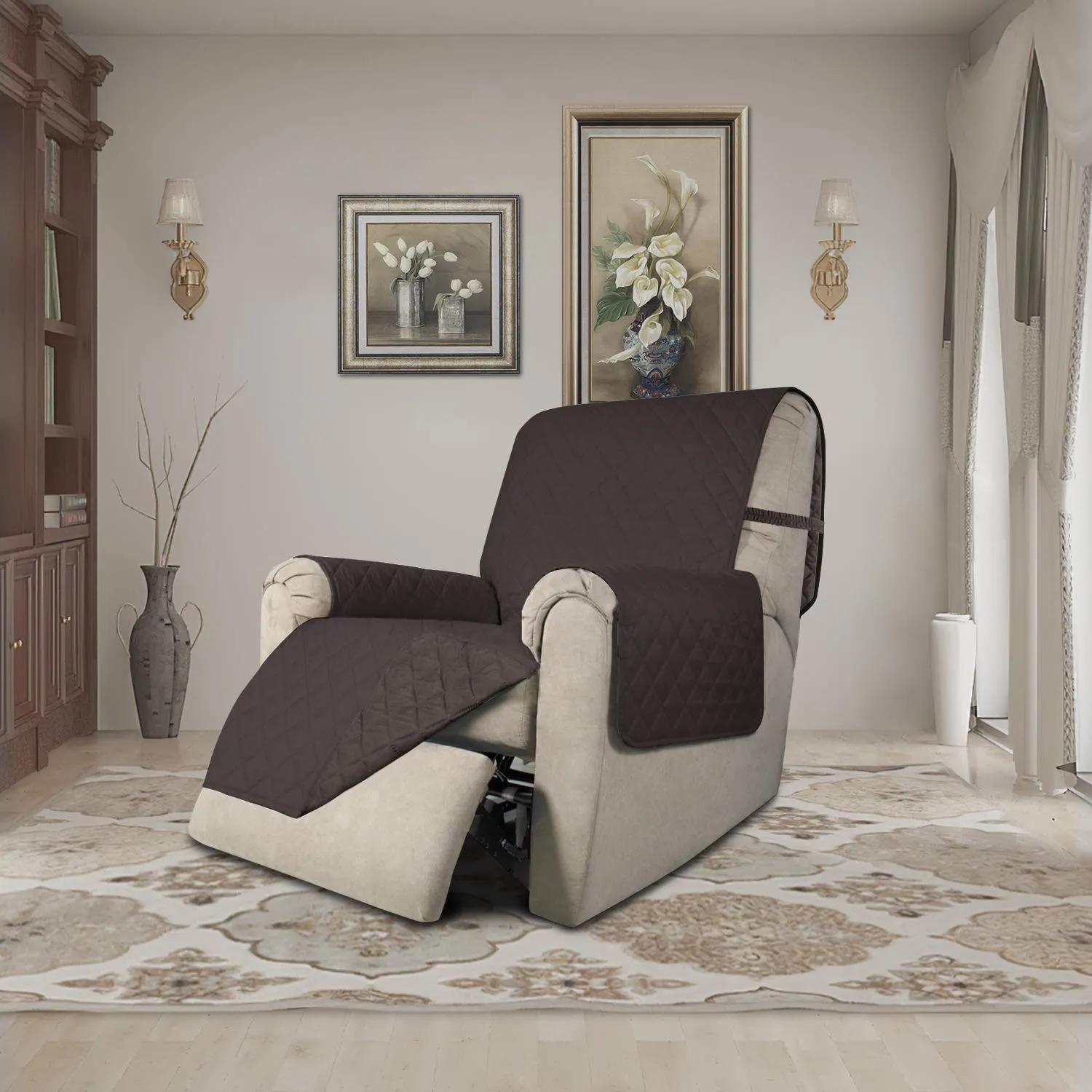 Easy-Going Fodera per poltrona reclinabile reversibile e impermeabile, color cioccolato - immagine 2