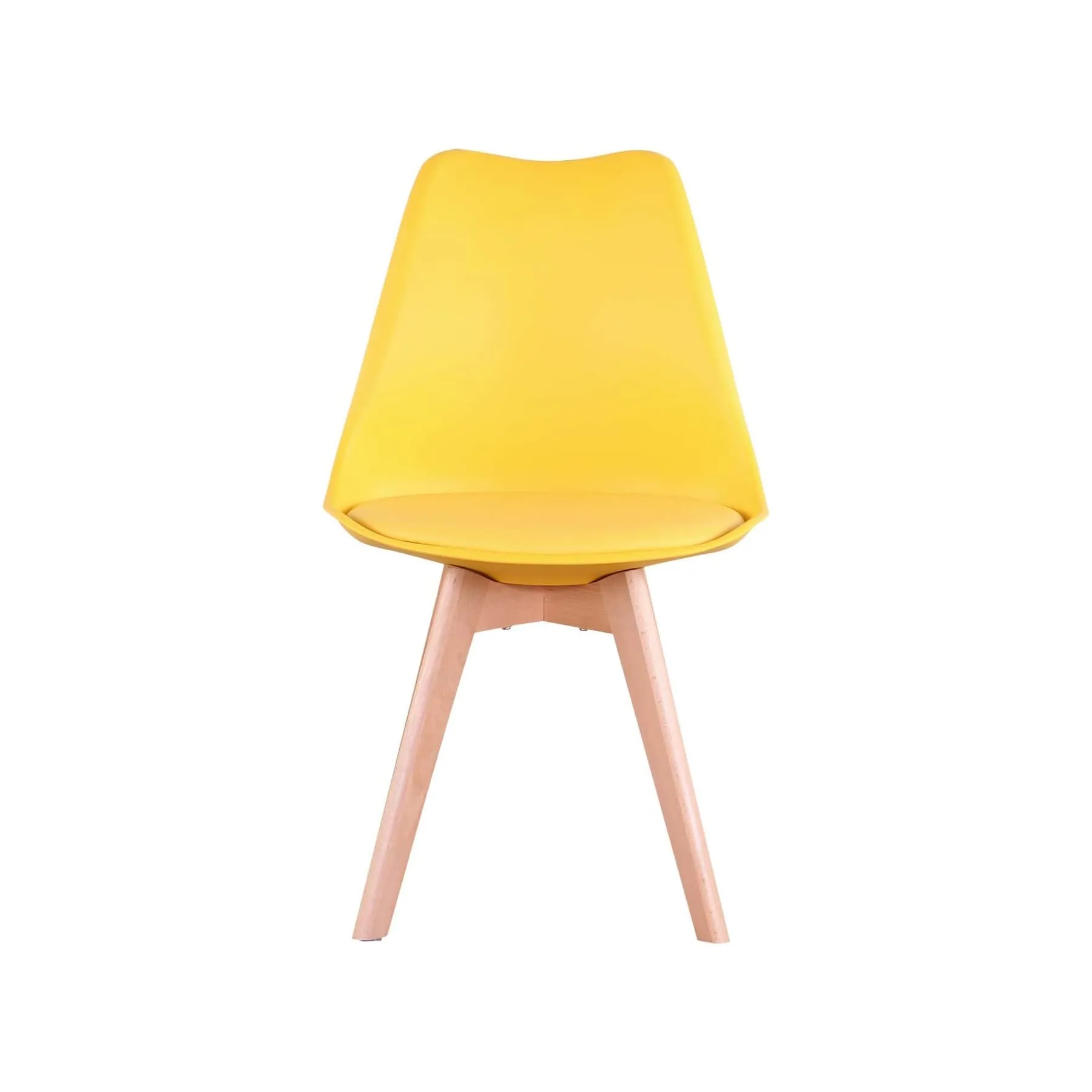 GrandCA HOME Set di 4 Sedie Imbottite con Gambe in Legno Massello di Faggio, Giallo - immagine 6
