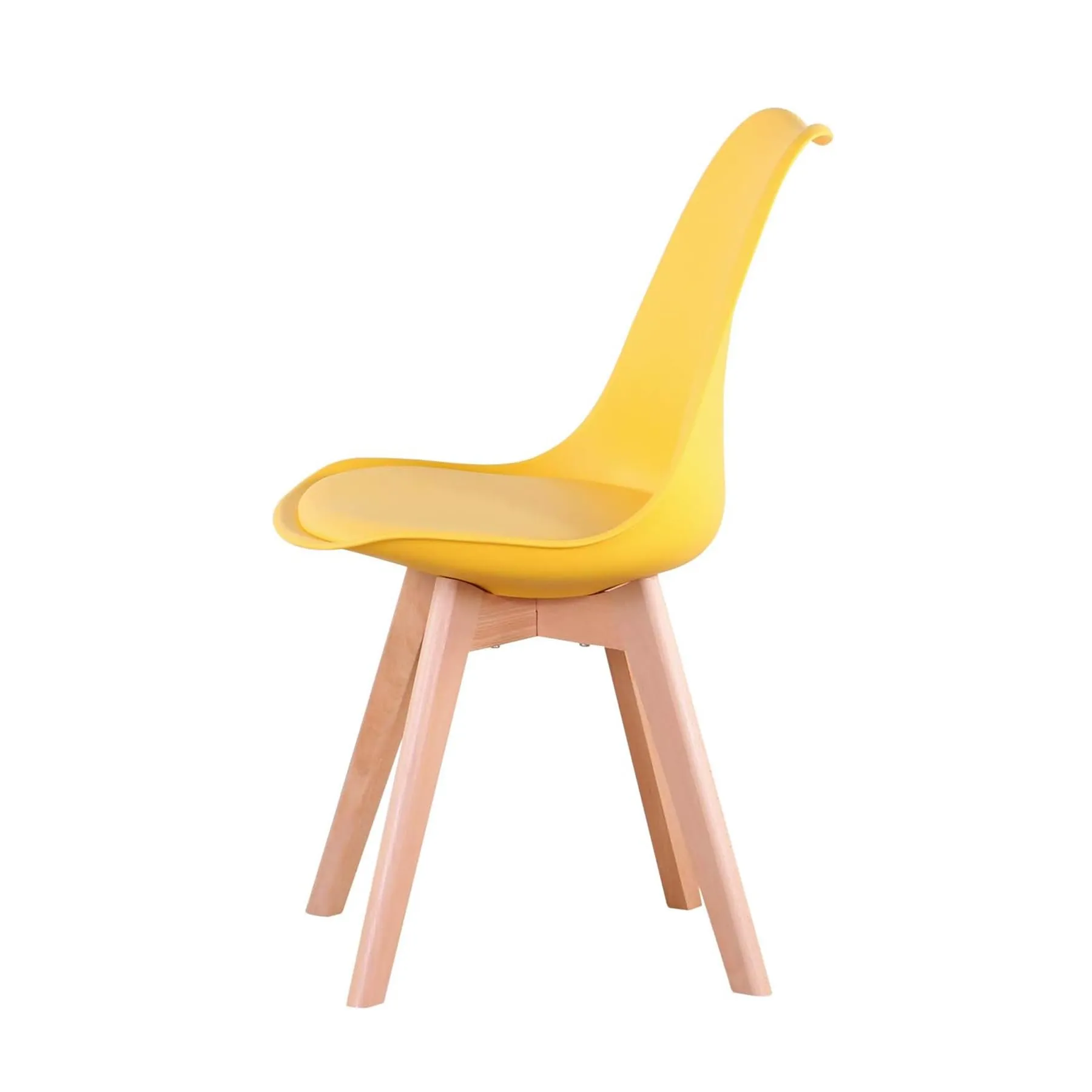 GrandCA HOME Set di 4 Sedie Imbottite con Gambe in Legno Massello di Faggio, Giallo - immagine 7