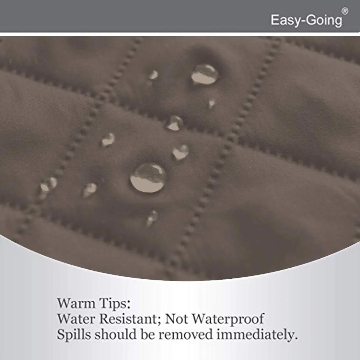 Easy-Going Copridivano Reversibile 4 Posti Impermeabile con Cinghie Elastiche e Tubi in Schiuma (XXL, Tortora/Avorio) - immagine 6