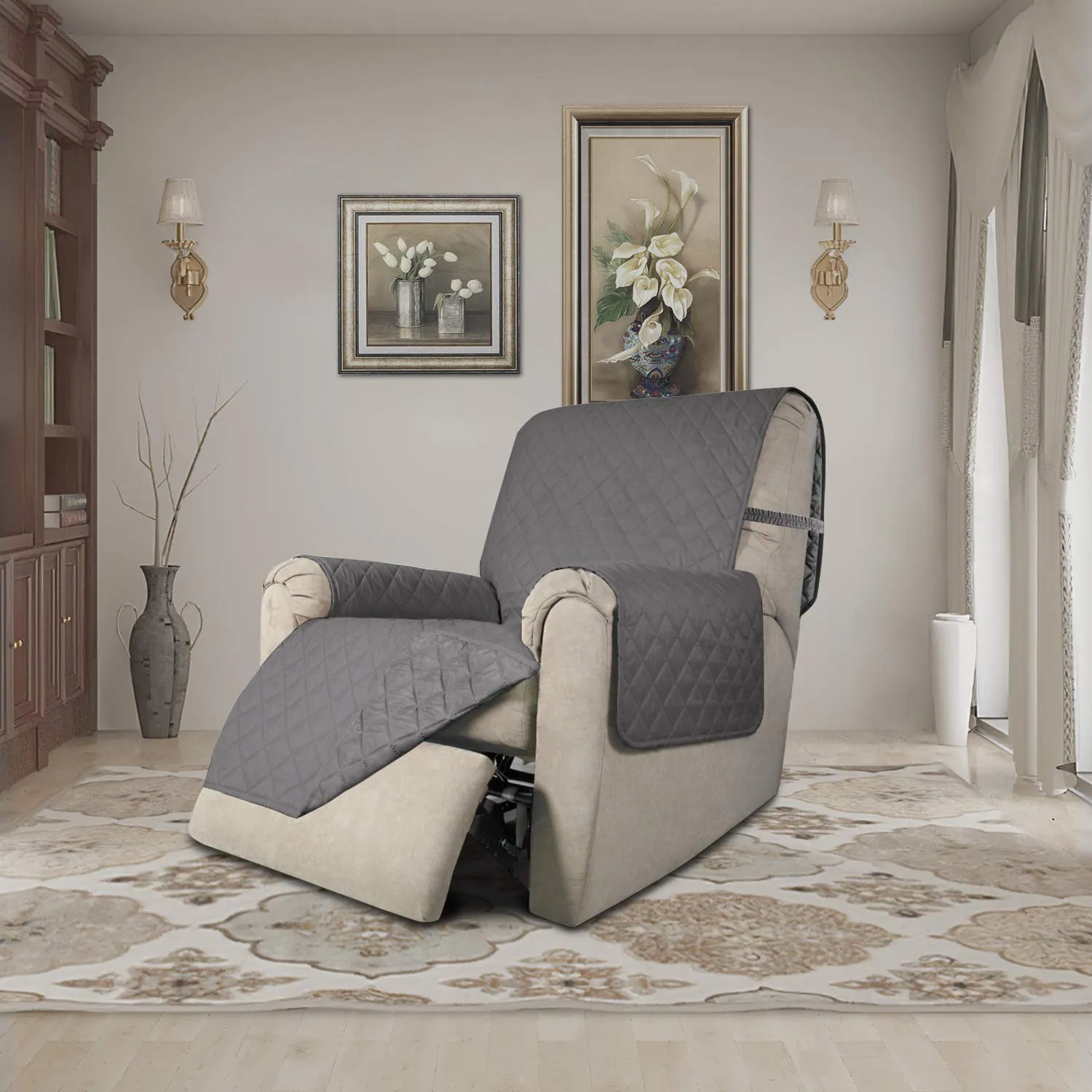 Easy-Going Copridivano Reversibile per Sedia Reclinabile, Impermeabile, Grigio/Grigio - immagine 2