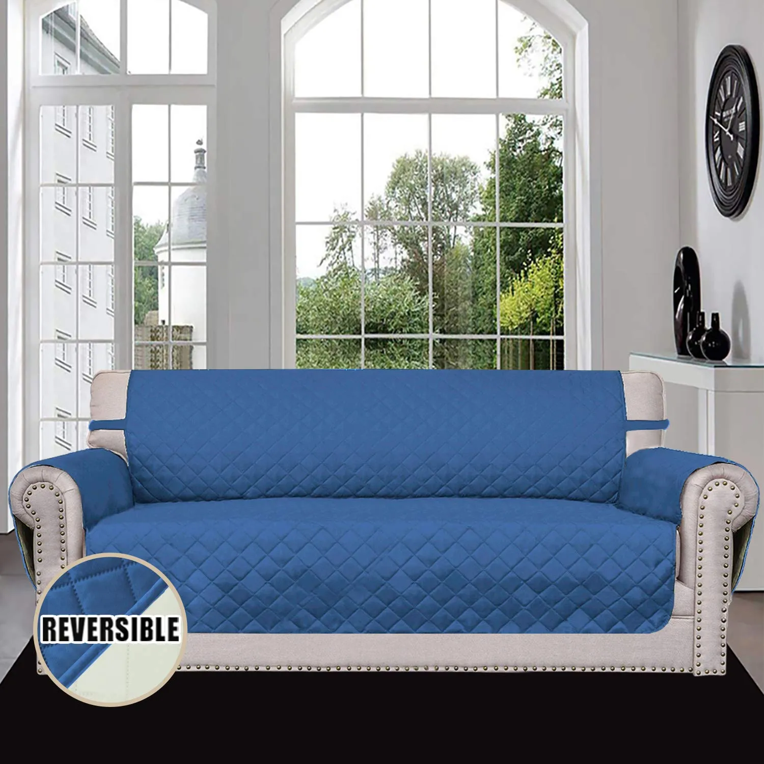 Easy-Going Copridivano Reversibile per Divano a 4 Posti, Taglia XXL, Blu - immagine 2
