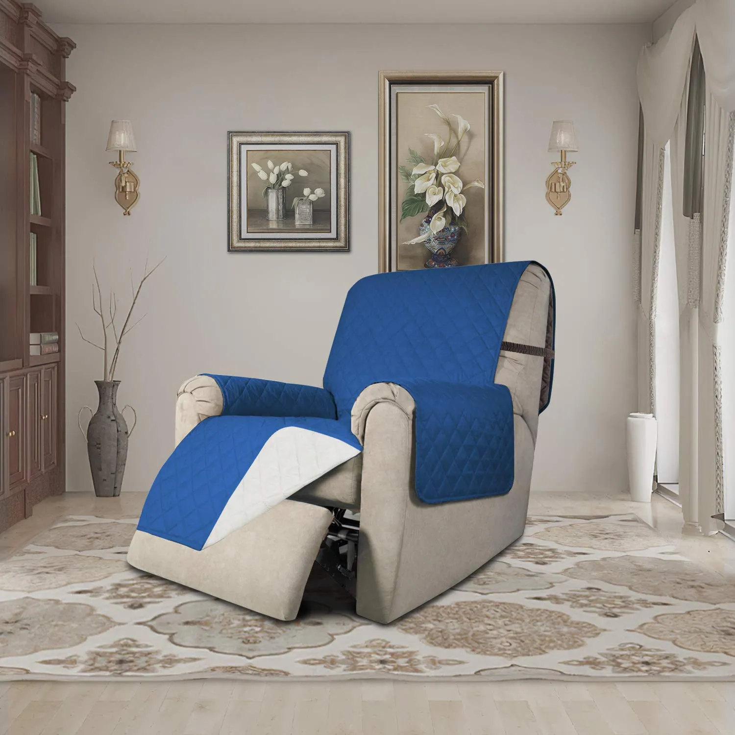 Easy-Going Copridivano Reclinabile e Reversibile Impermeabile, Blu/Avorio - immagine 2