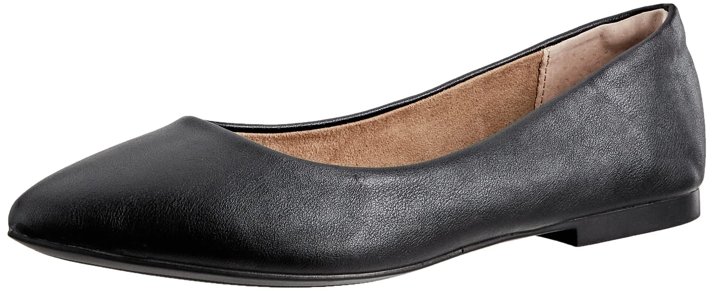 Amazon Essentials Ballerine da donna a punta in ecopelle, Nero, 43 EU Larga - immagine 1