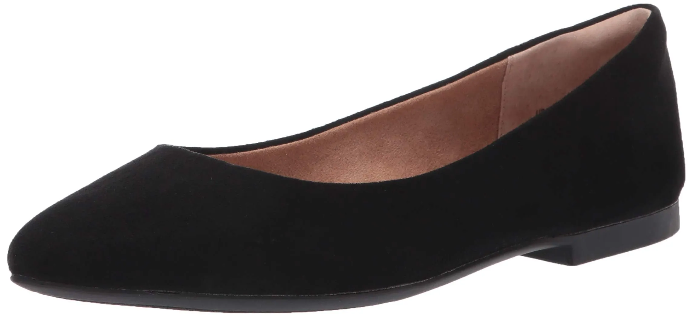 Amazon Essentials Ballerine da donna a punta in microcamoscio nero, 40 - immagine 1