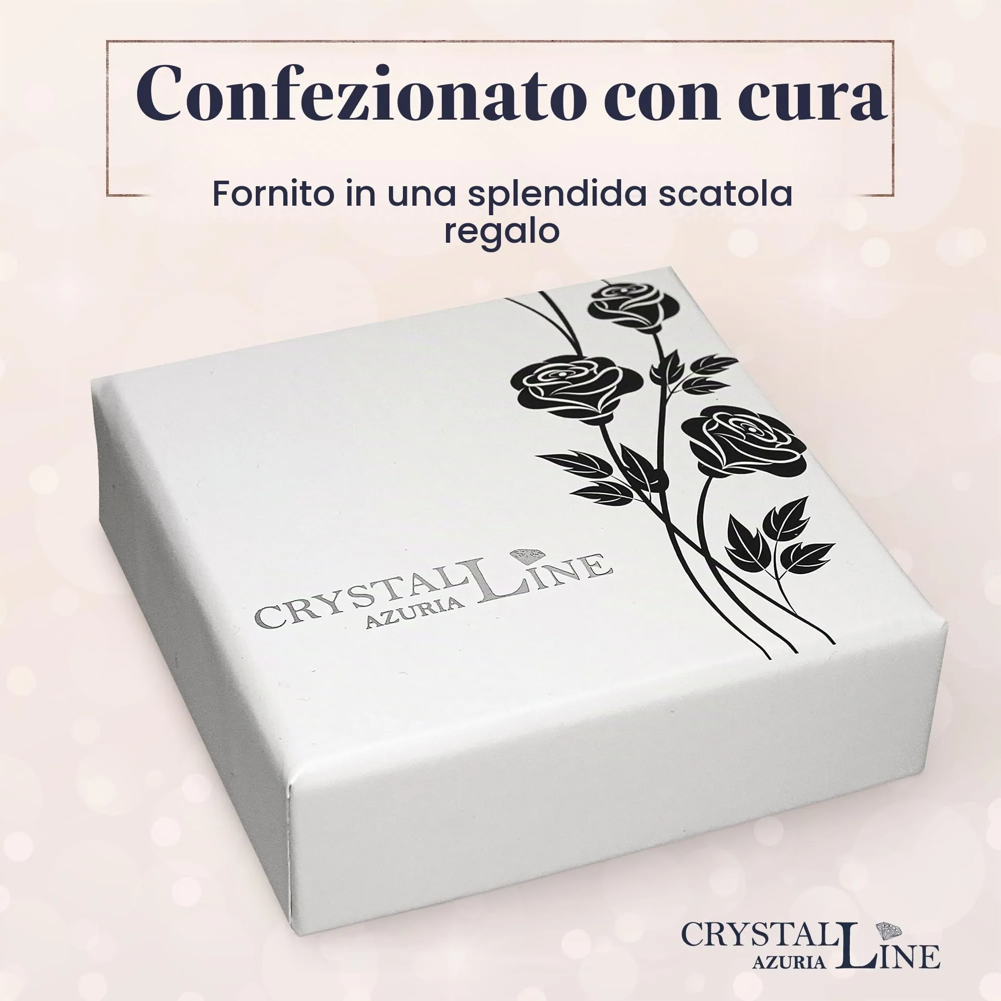 Crystalline Azuria Donna 18ct Placcato Oro Bianco Parure con Verde Smeraldo Simulato e Cristalli di Zirconi, Collana con Ciondolo 45 cm e Orecchini a Lobo - immagine 6