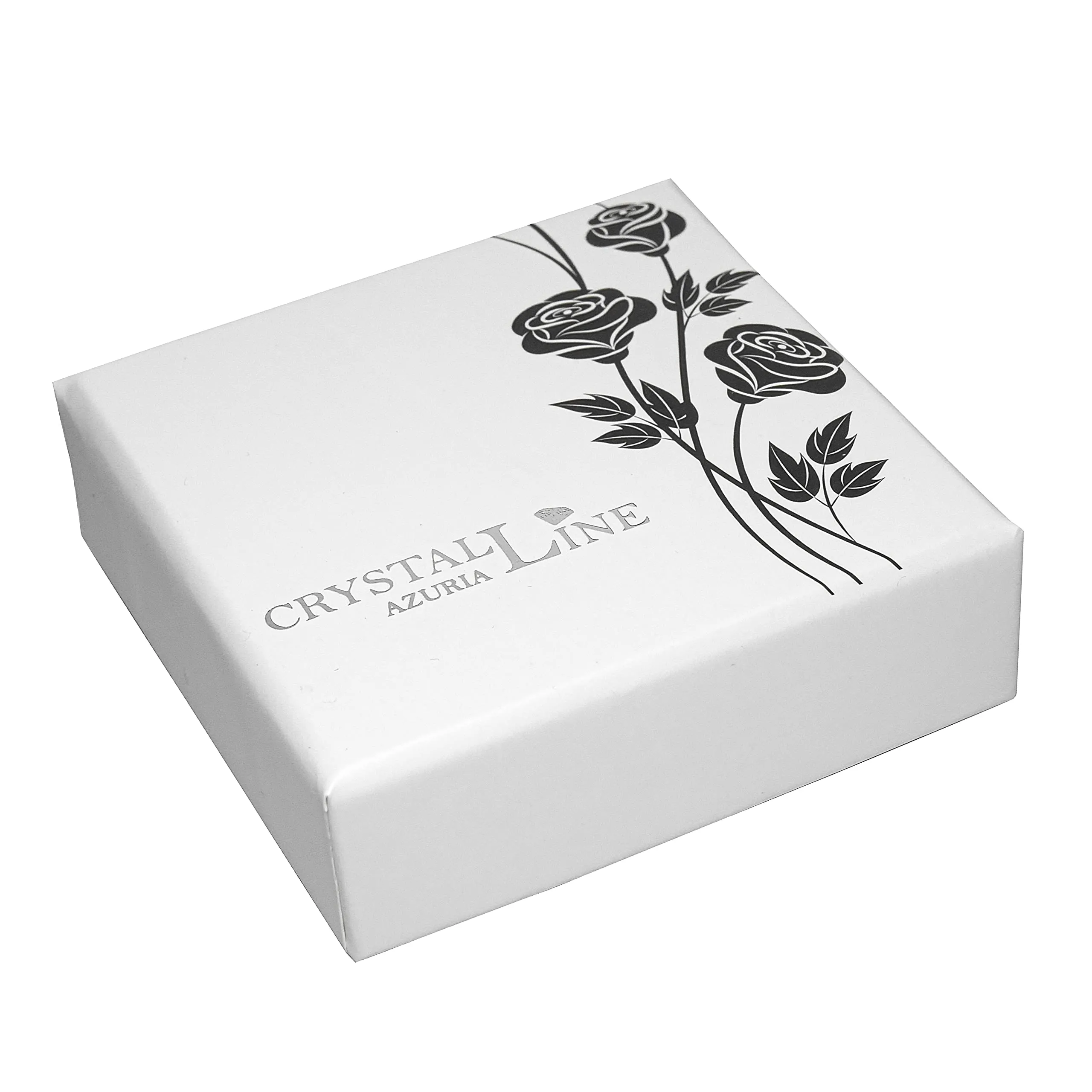 Crystalline Azuria Donna Parure Collana con Ciondolo e Orecchini Monachella, 18ct Placcato Oro Bianco, Fiori Rose e Cristalli, 45 cm - immagine 6