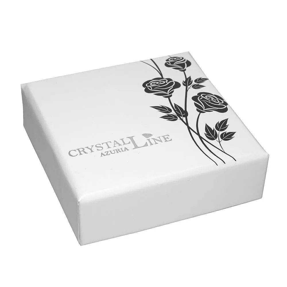 Crystalline Azuria Donna 18ct Placcato Oro Bianco Parure con Cristalli di Zirconi Viola, Collana con Ciondolo 45 cm e Orecchini a Lobo - immagine 6