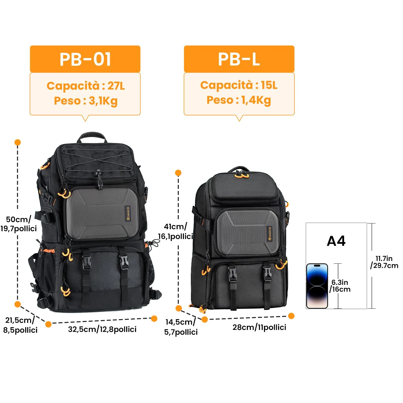 TARION Zaino Fotografico con Scomparto Laptop 15,6'' PBL - immagine 2
