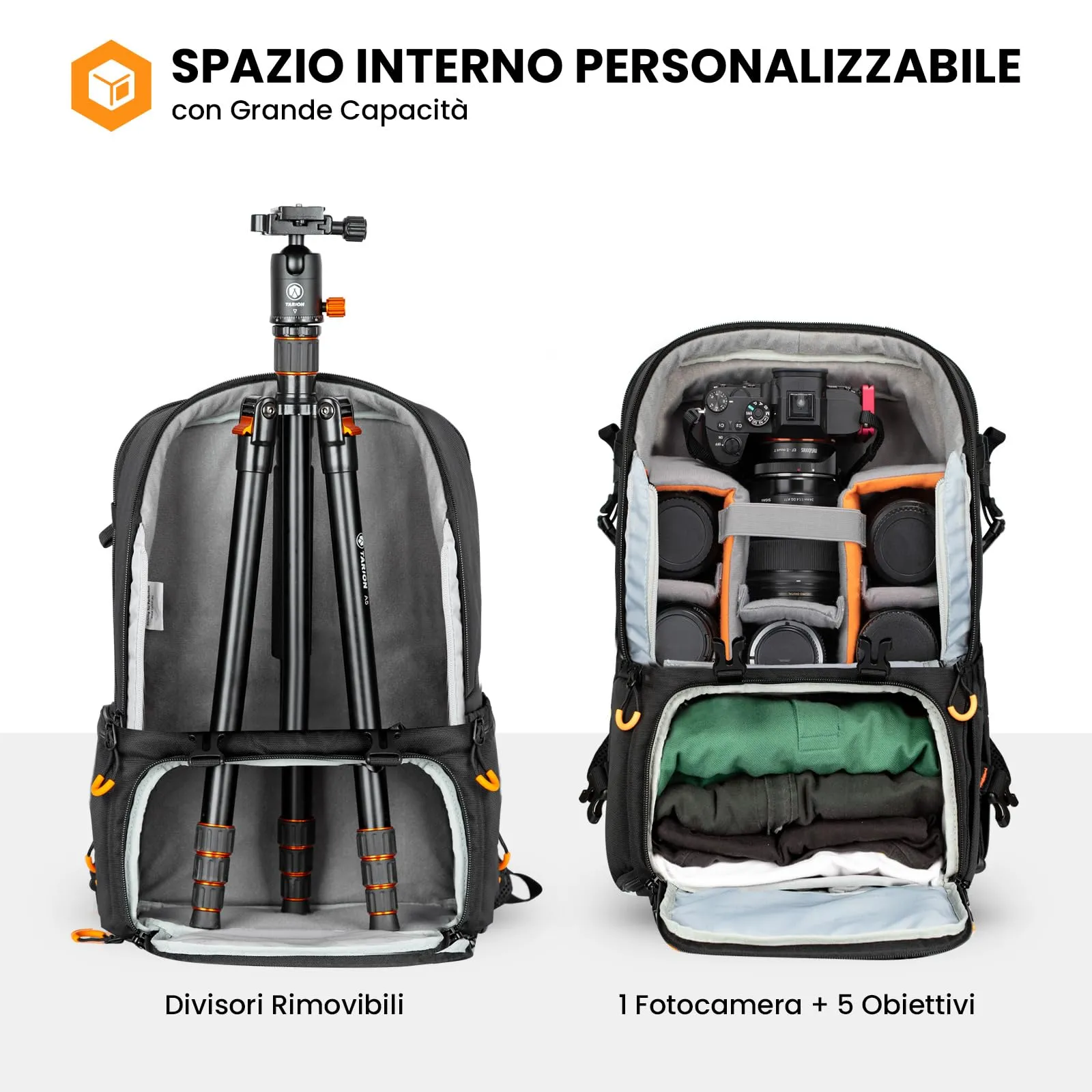 TARION Zaino Fotografico con Scomparto Laptop 15,6'' PBL - immagine 5