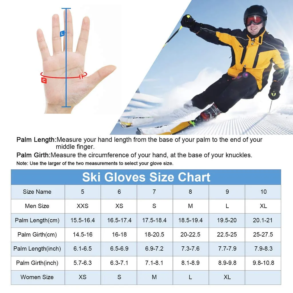 Unigear Guanti da sci e snowboard 3M Thinsulate Impermeabili Touch Screen Unisex - immagine 2