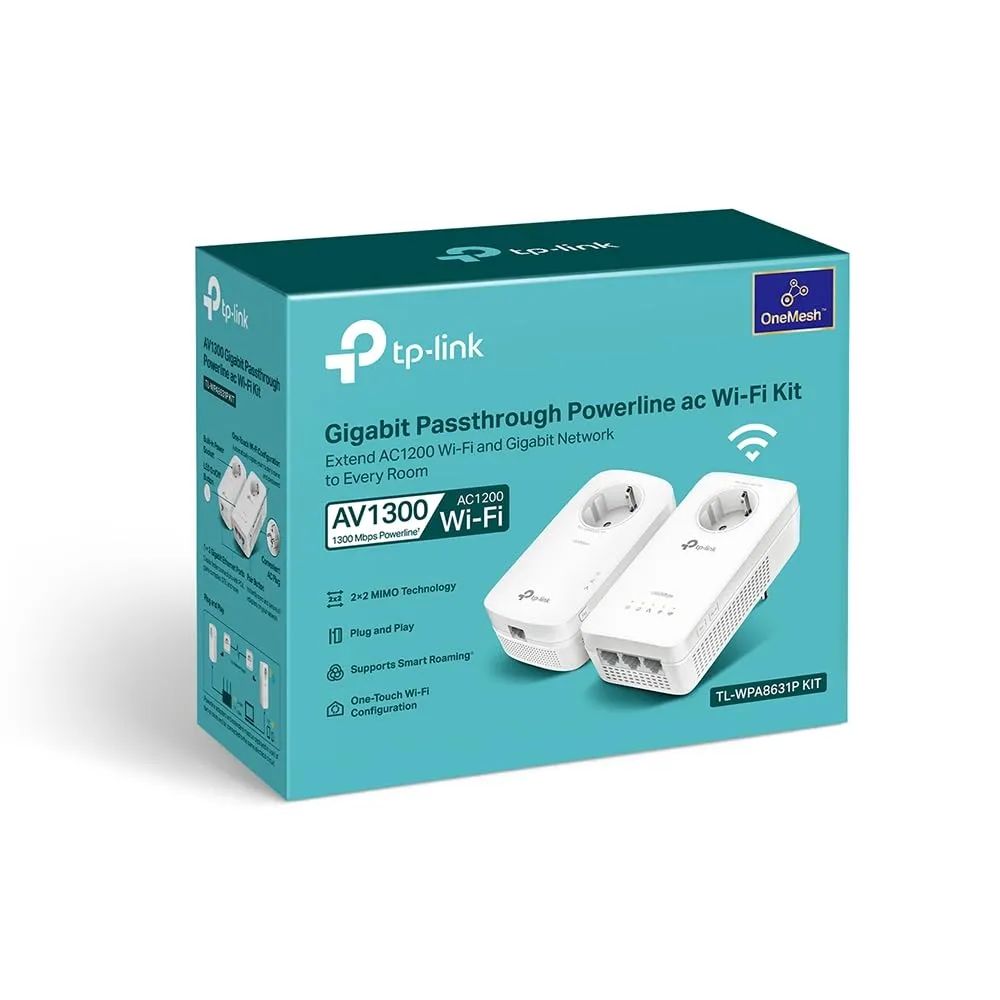 TP-Link TL-WPA8631P Kit Powerline WiFi AV1300 AC1200 Dual Band, 3 Porte Gigabit, Bianco - immagine 3