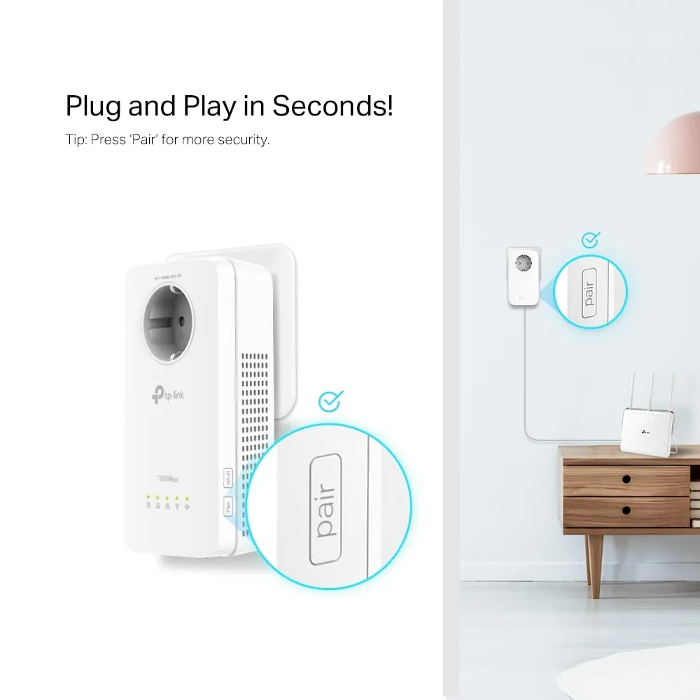 TP-Link TL-WPA8631P Kit Powerline WiFi AV1300 AC1200 Dual Band, 3 Porte Gigabit, Bianco - immagine 7