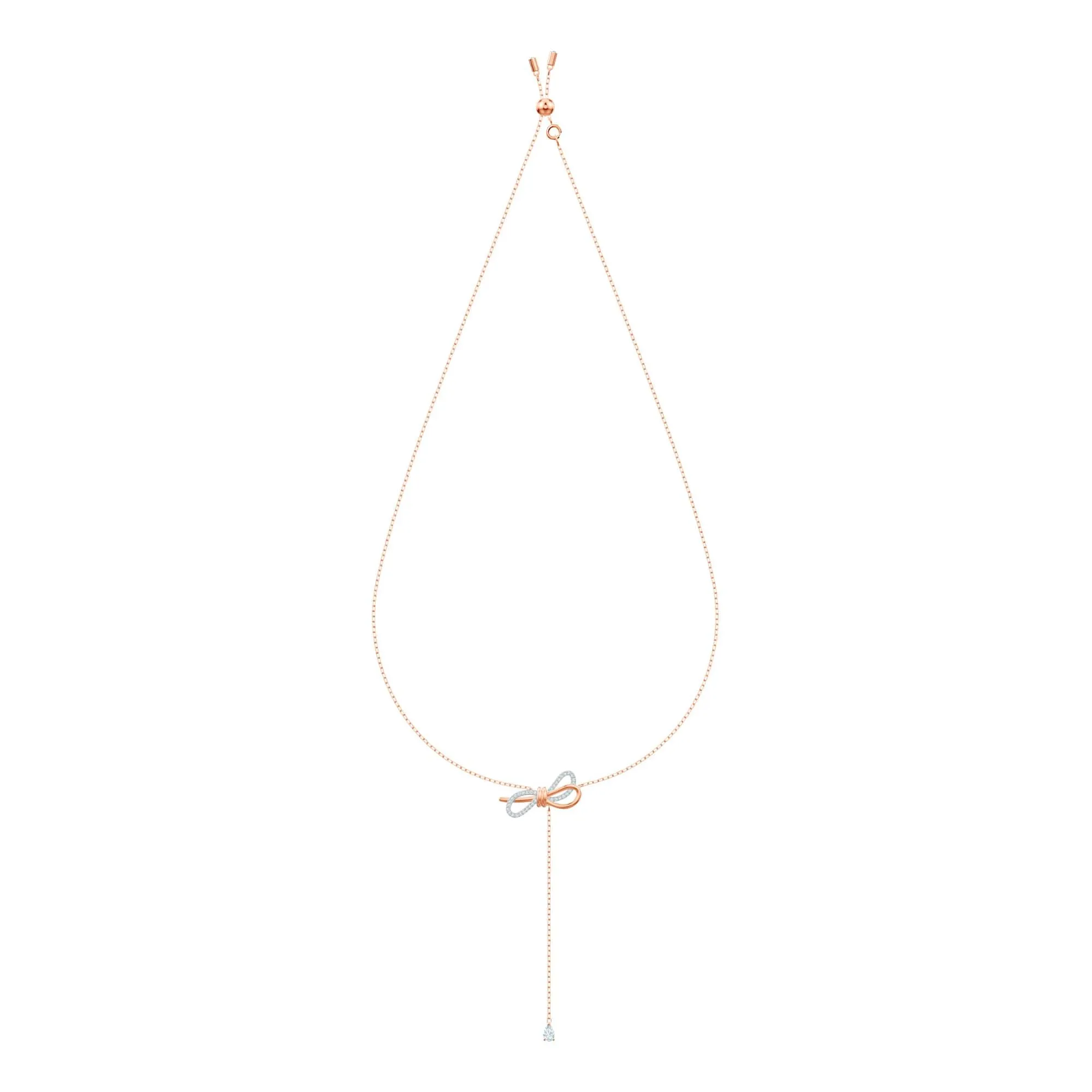 Swarovski Lifelong Bow Necklace, White, Mixed Finishes - immagine 2