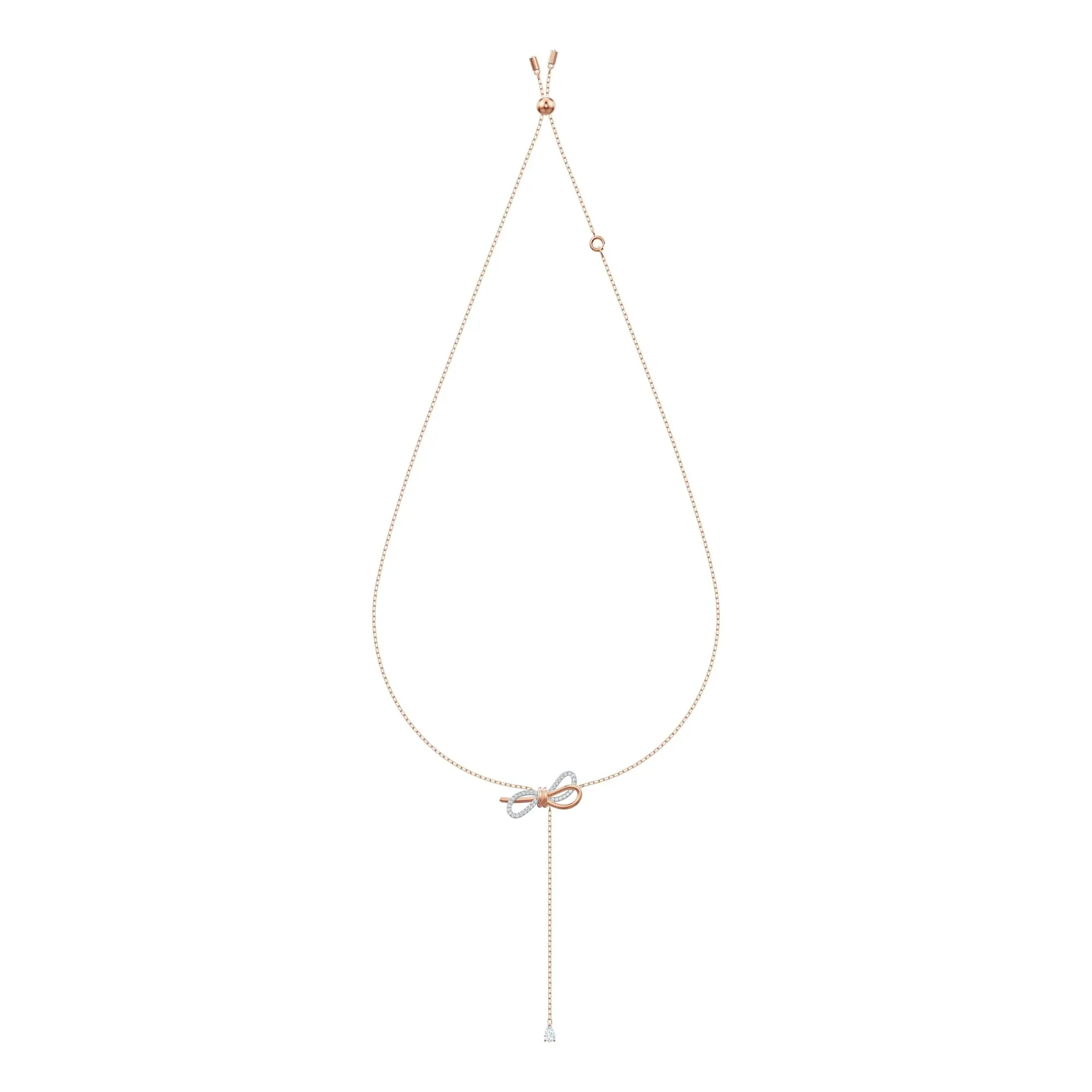 Swarovski Lifelong Bow Necklace, White, Mixed Finishes - immagine 3