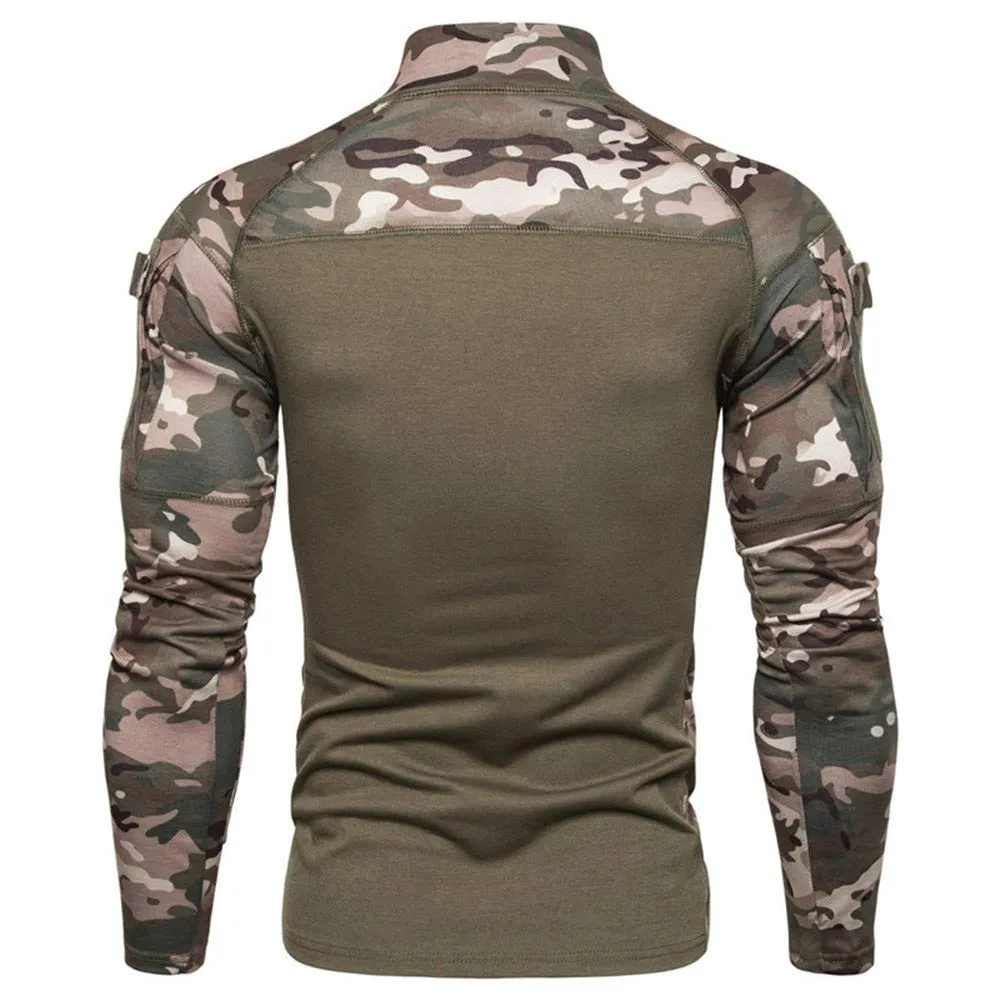 MakingDa Camicia Tattica Maniche Lunghe Uomo Zip 1/4 Verde Mimetico M - immagine 3