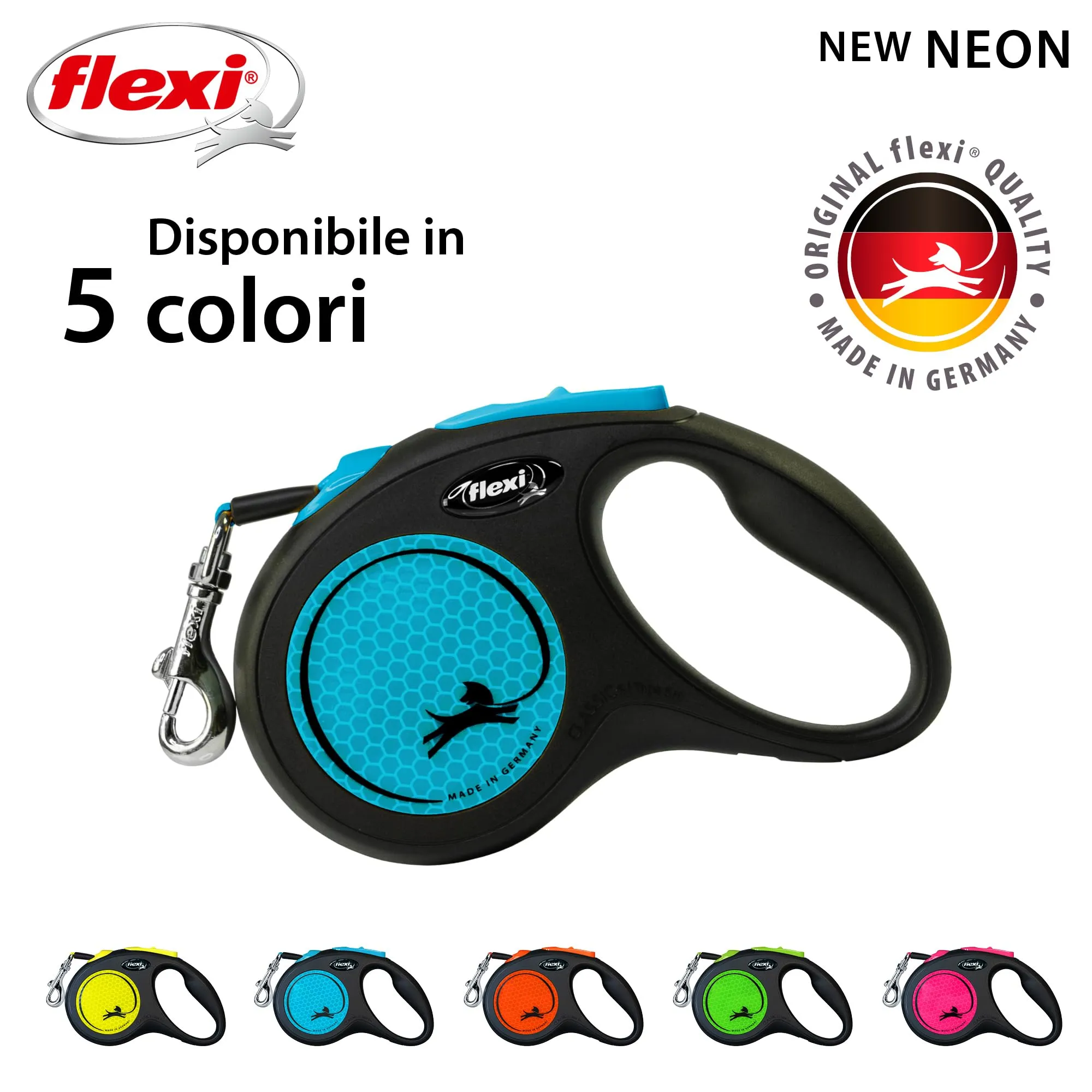 Flexi Nuova Neon Dog Leash - Blue - S - immagine 5