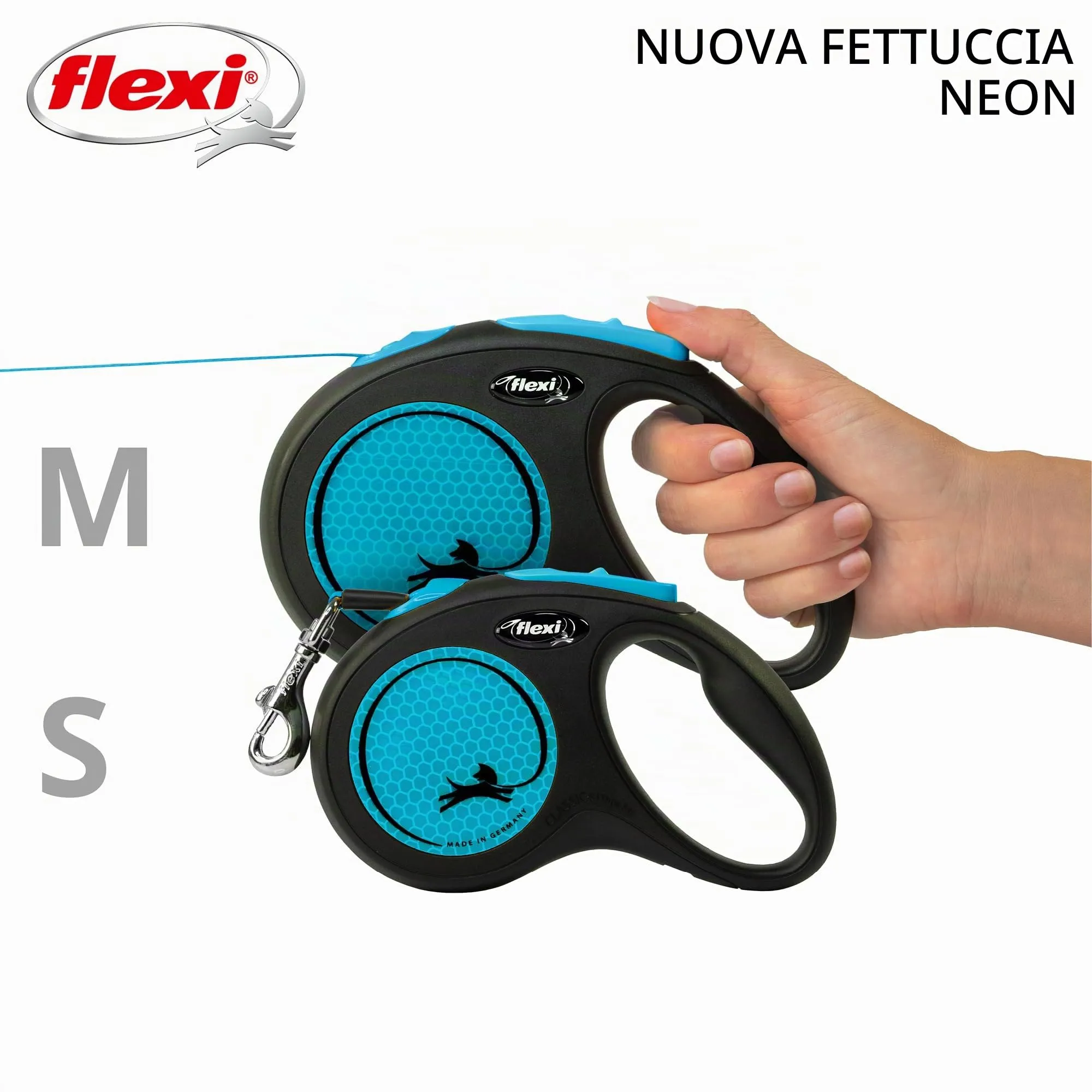 Flexi Nuova Neon Dog Leash - Blue - S - immagine 6
