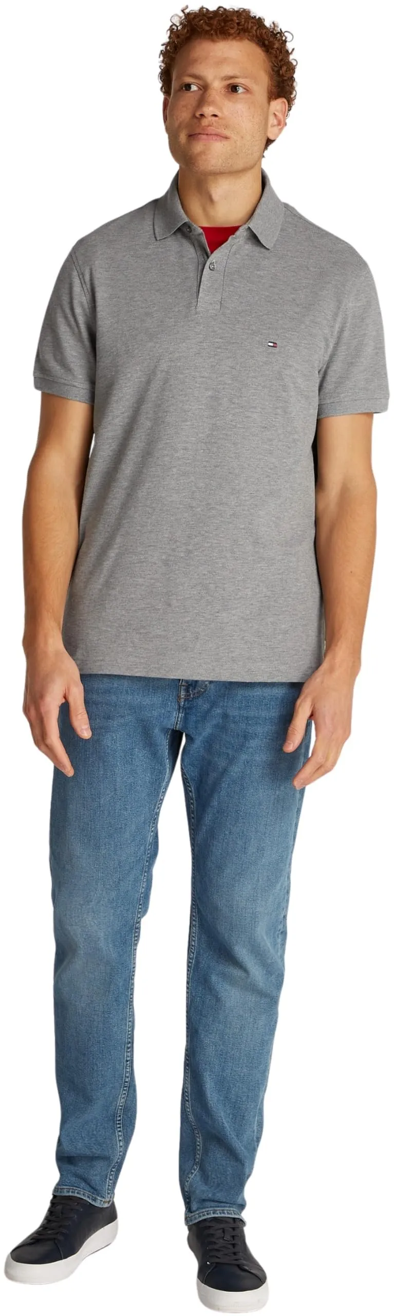 Tommy Hilfiger 1985 Regular Fit Polo Shirt, Medium Grey Heather, L - immagine 7