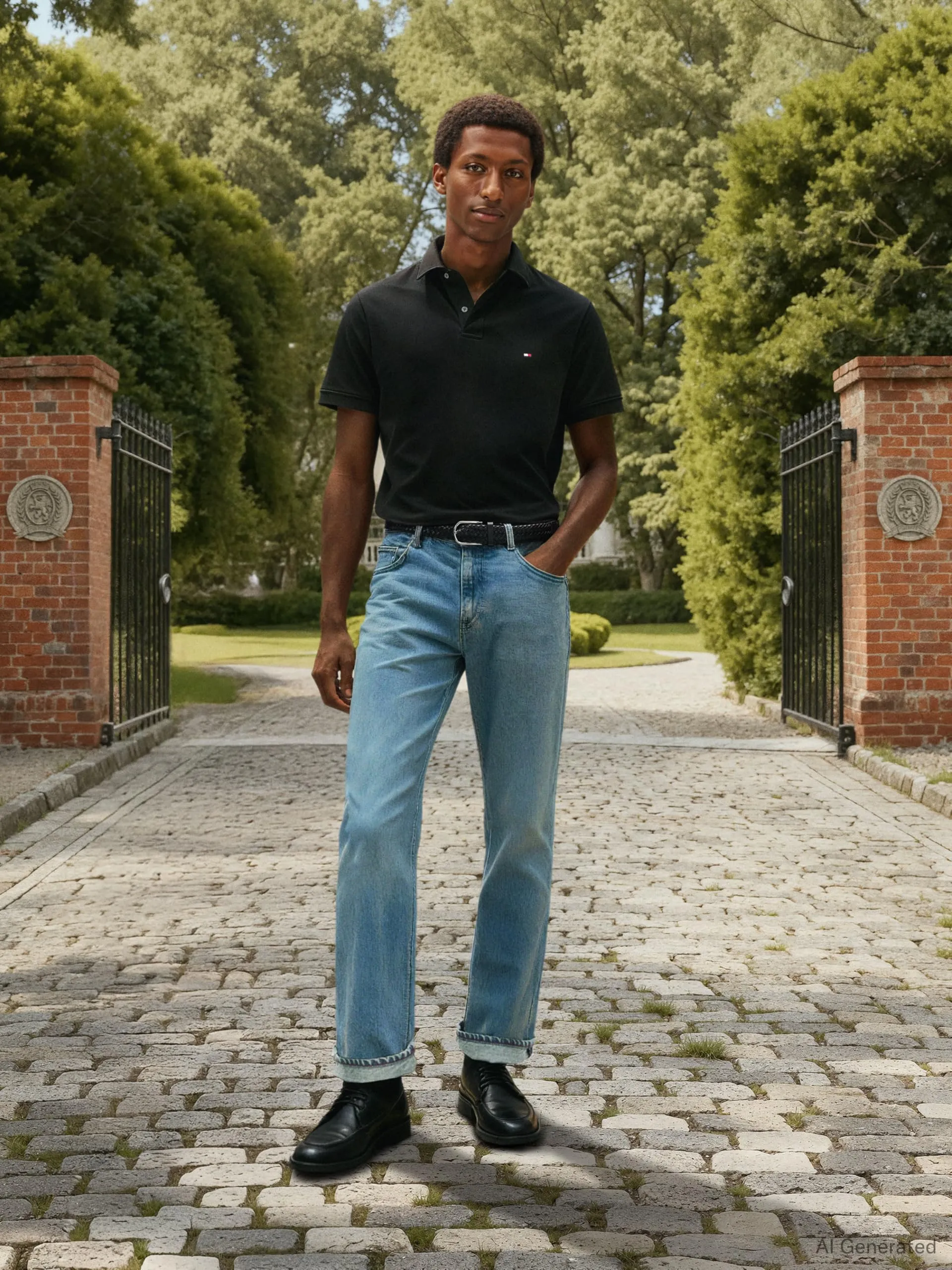 Tommy Hilfiger 1985 Regular Fit Polo Shirt, Black, XL - immagine 3