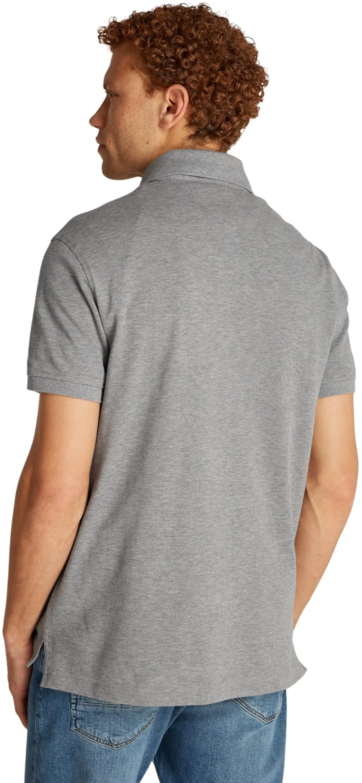 Tommy Hilfiger 1985 Regular Fit Men's Short Sleeve Polo Shirt, Medium Grey Heather, M - immagine 2