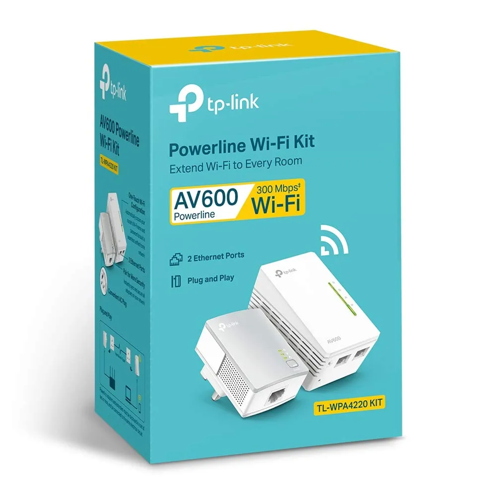 TP-Link TL-PA4020P Kit v1.20 AV600 Powerline Adapter with Pass-through and Wi-Fi Extender, UK Plug, 2 Pack - immagine 7