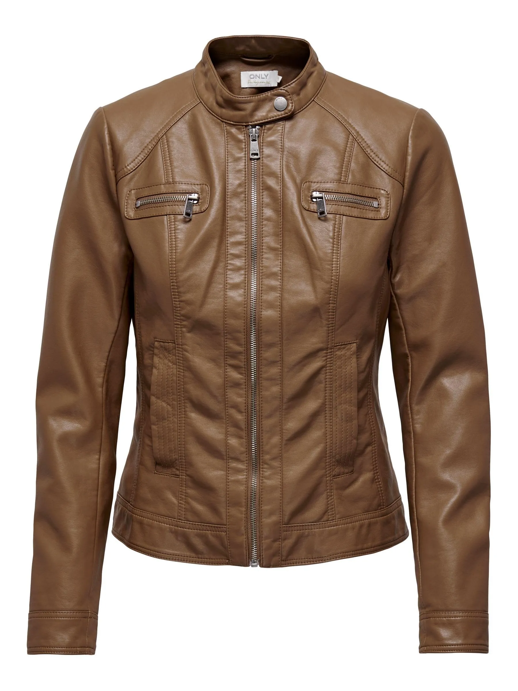 ONLY Onlbandit Giacca in Finta Pelle Marrone 40 - immagine 1
