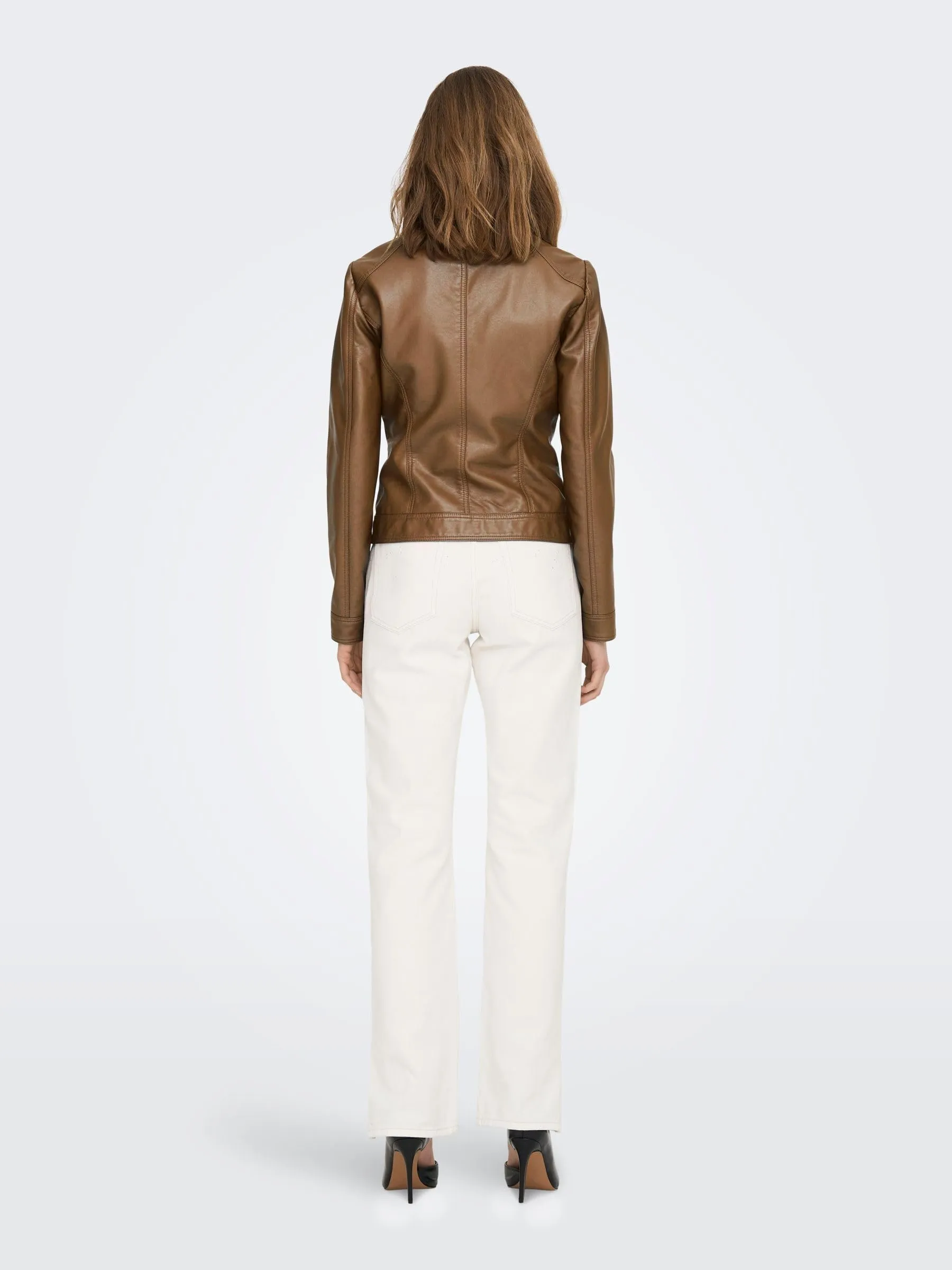 ONLY Onlbandit Giacca in Finta Pelle Marrone 40 - immagine 5