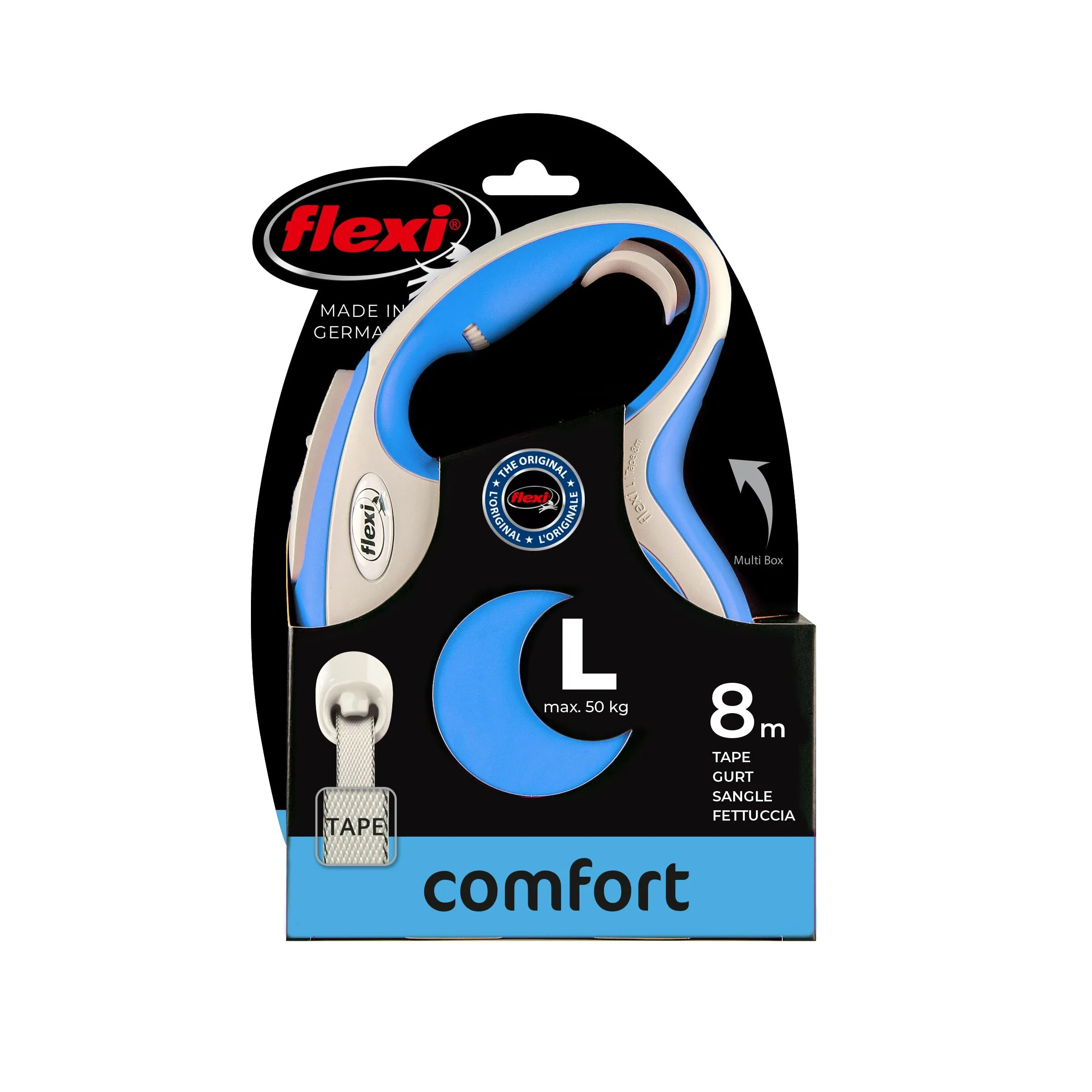 Flexi New Comfort Roll Cord Leash - 8m, 50kg - Blue - immagine 3