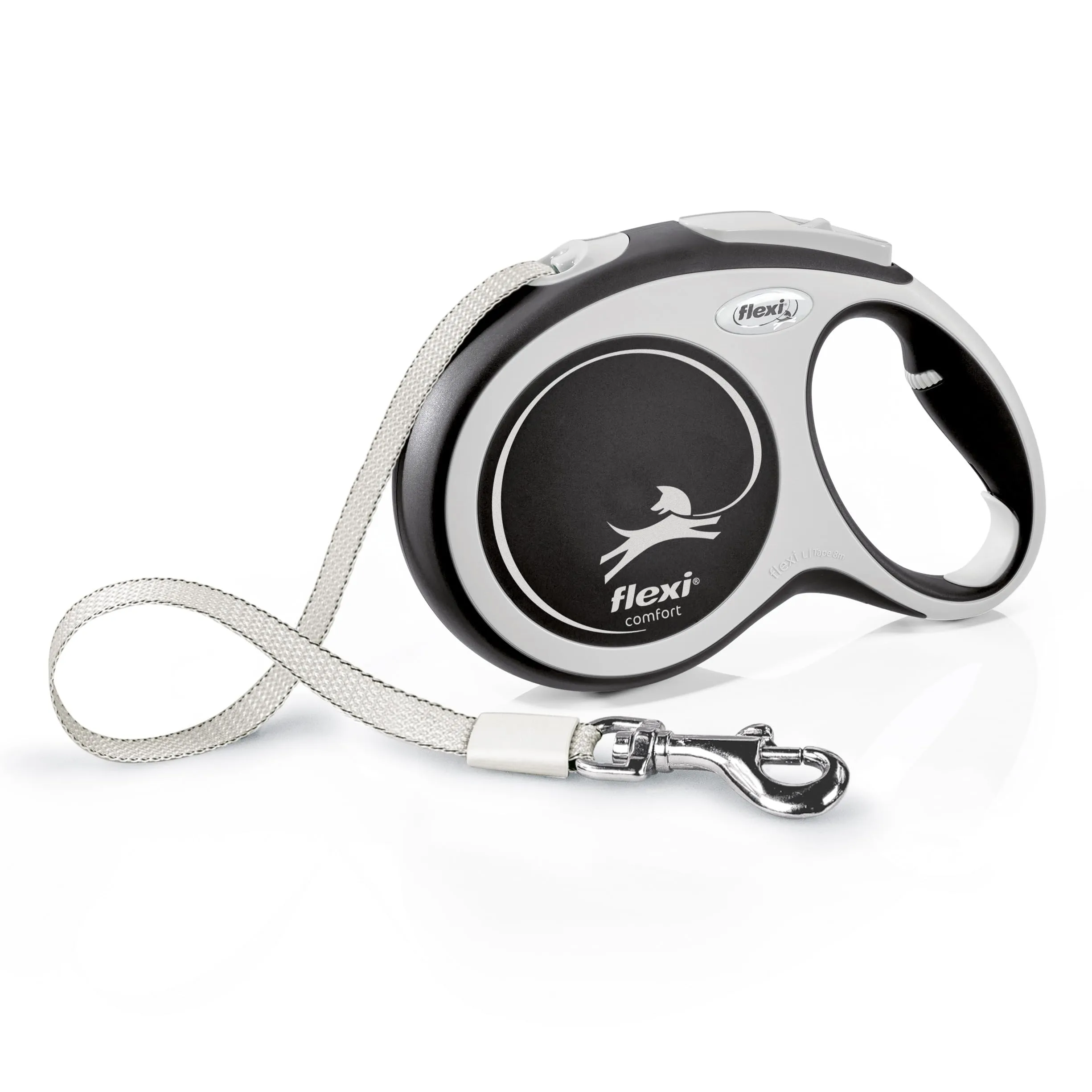 Flexi New Comfort Roll Cord Leash, 8m, 50kg, Black - immagine 1