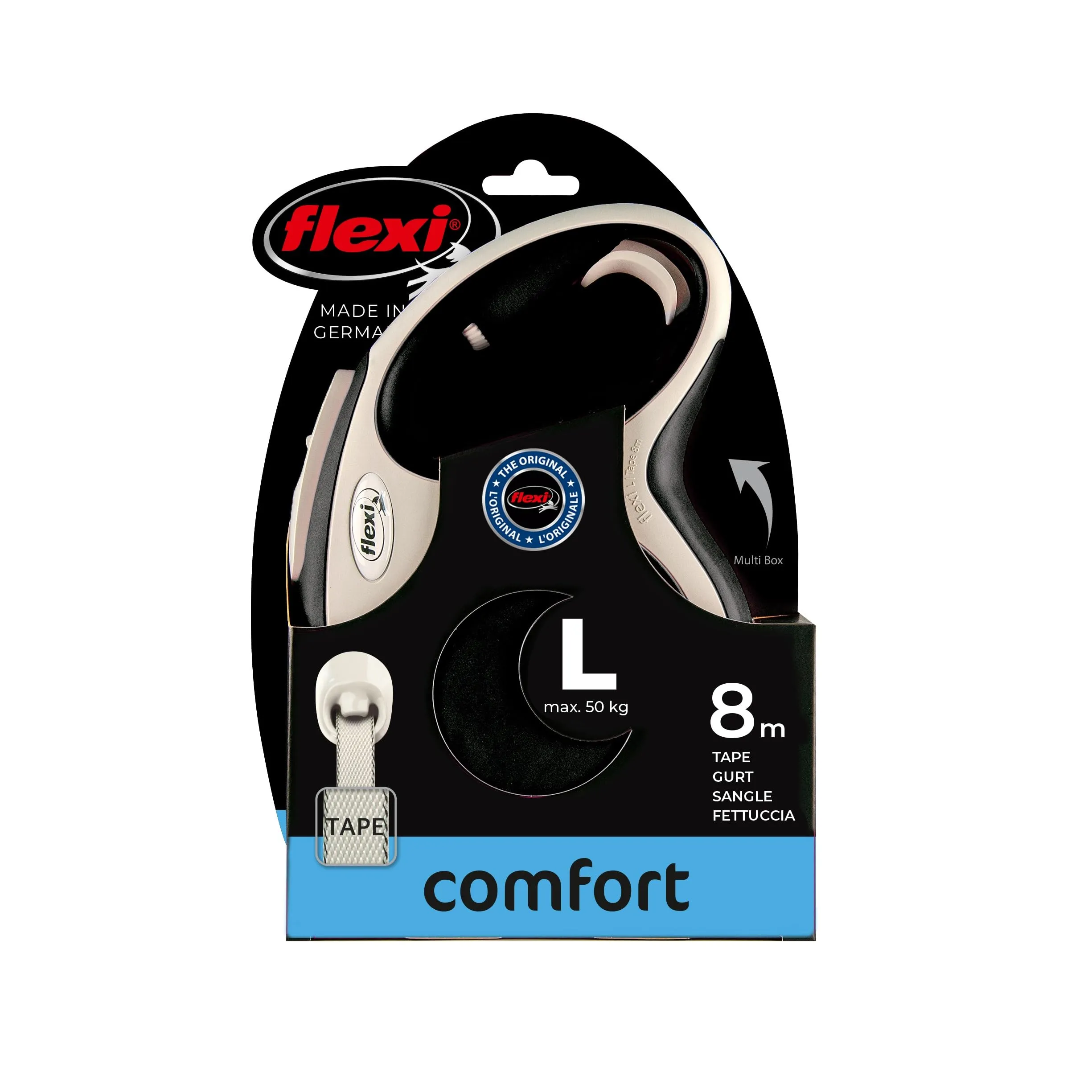 Flexi New Comfort Roll Cord Leash, 8m, 50kg, Black - immagine 2