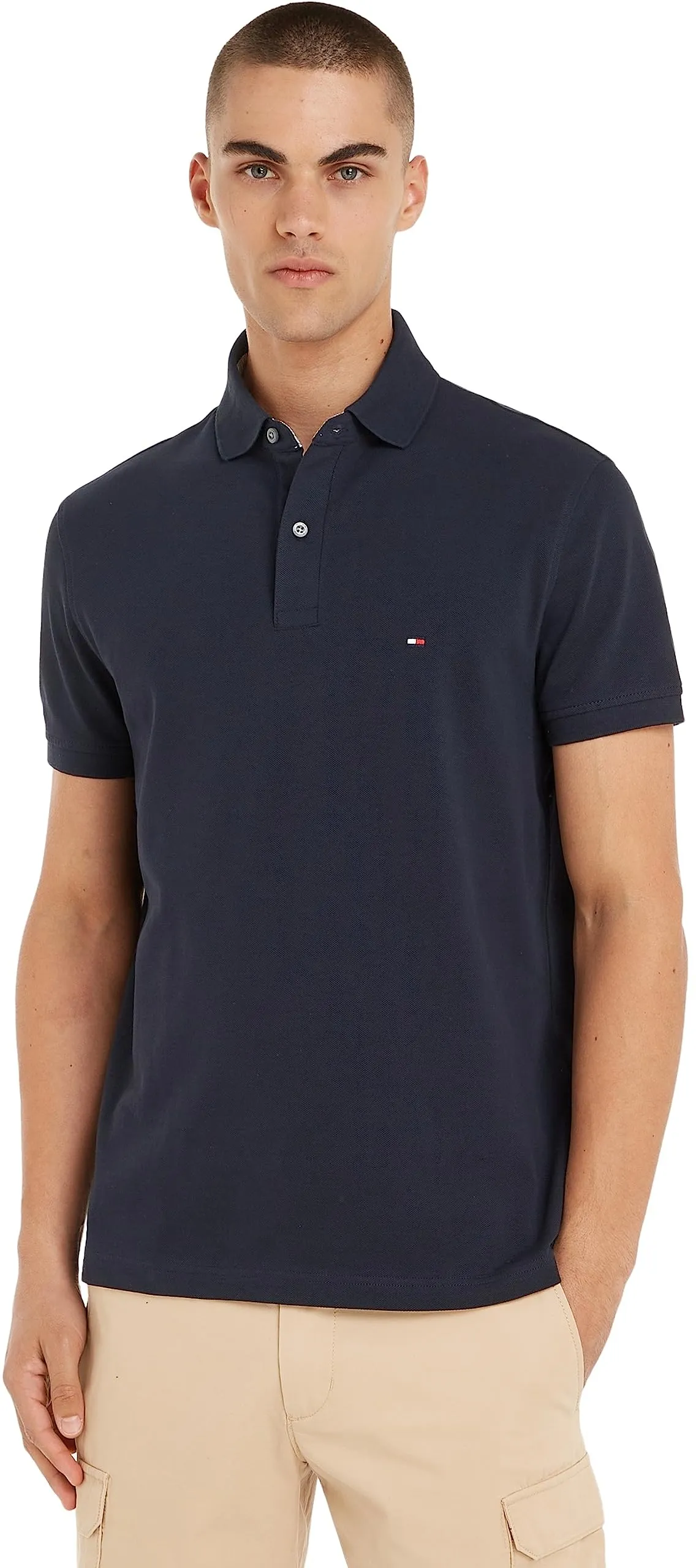 Tommy Hilfiger Polo Maniche Corte Uomo 1985 Regular Fit, Blu (Desert Sky), M - immagine 1