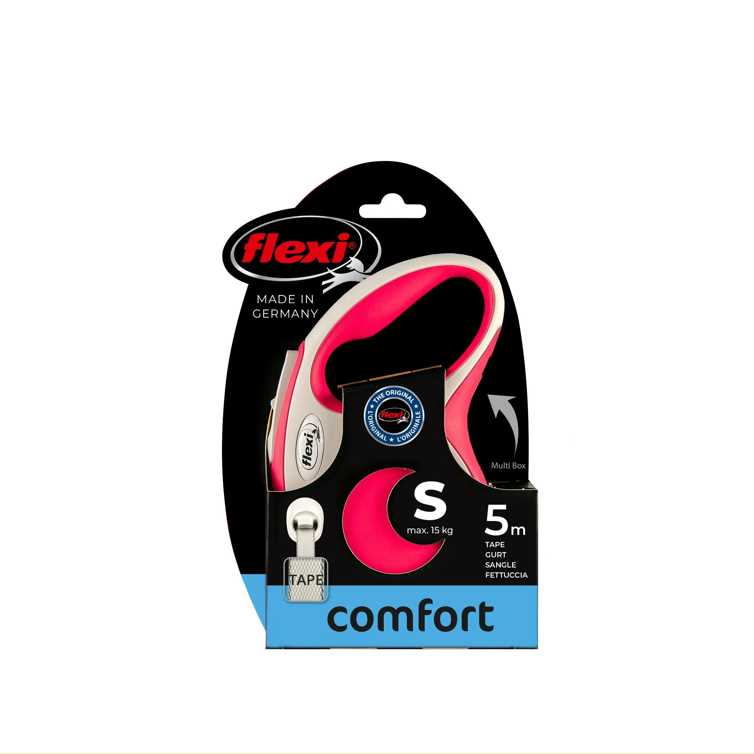 Flexi New Comfort Roll Cord Leash - 5m, 15kg, Red - immagine 2